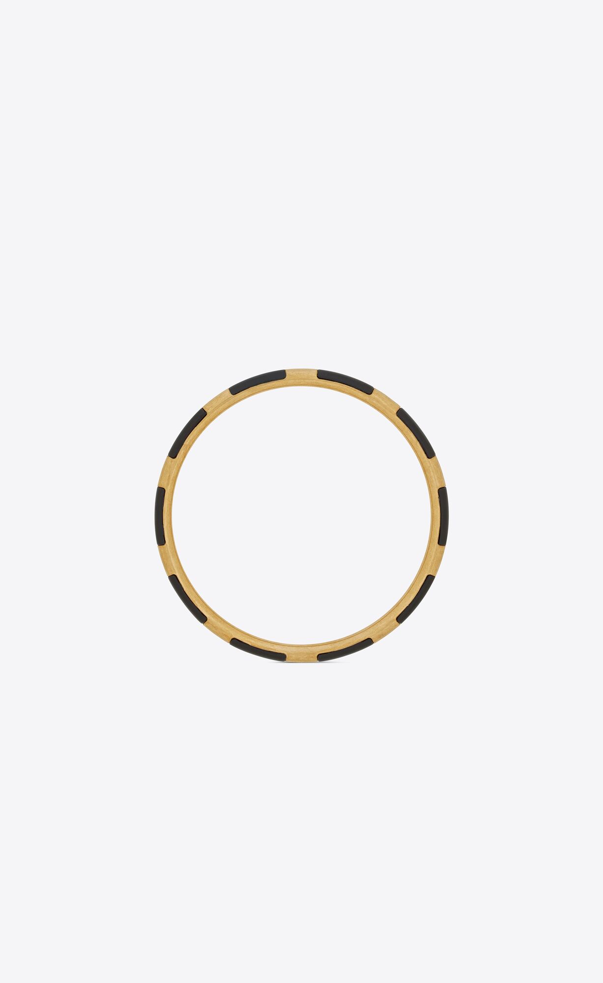YSL Domino Bangle In Metal And Resin Aged Brass Gold And Black | 4107298-IJ