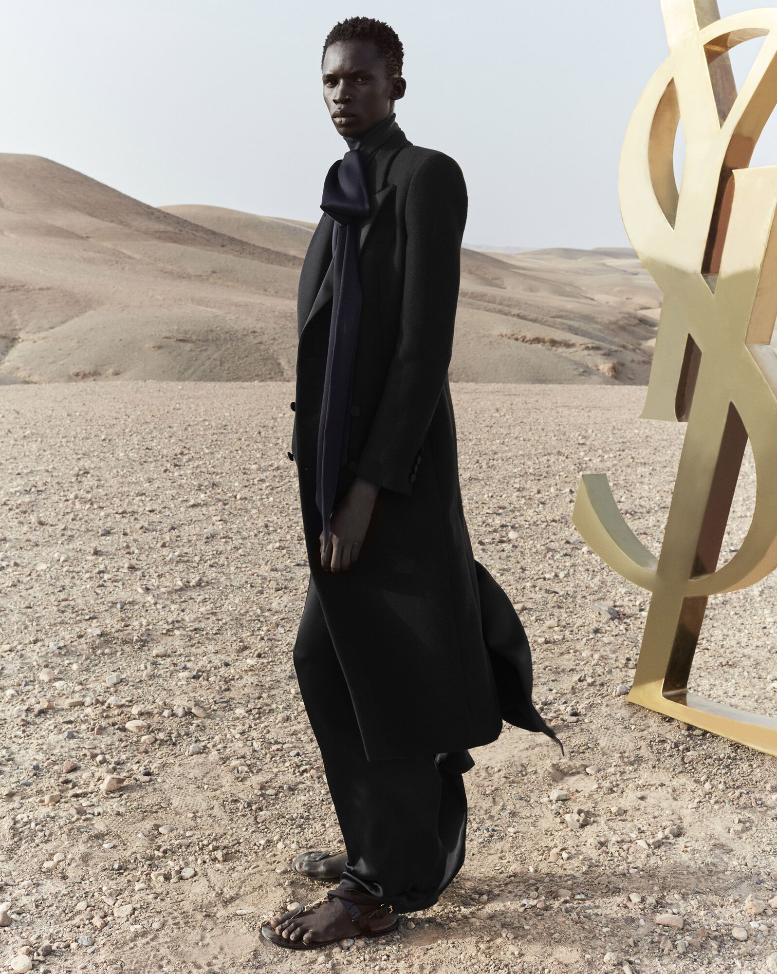 YSL Double-breasted Tuxedo Coat In Wool Black | 4529160-LR