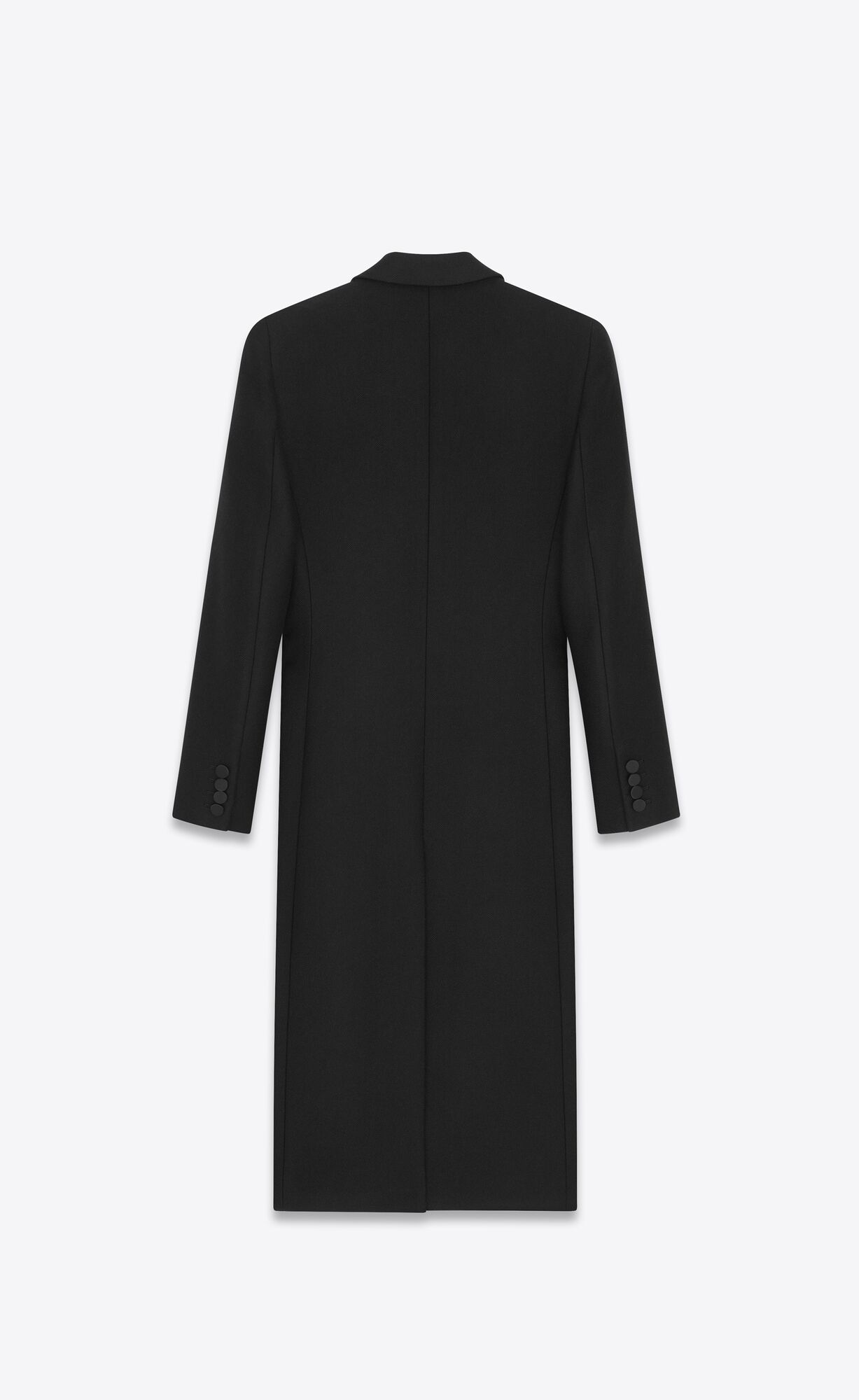 YSL Double-breasted Tuxedo Coat In Wool Black | 4529160-LR