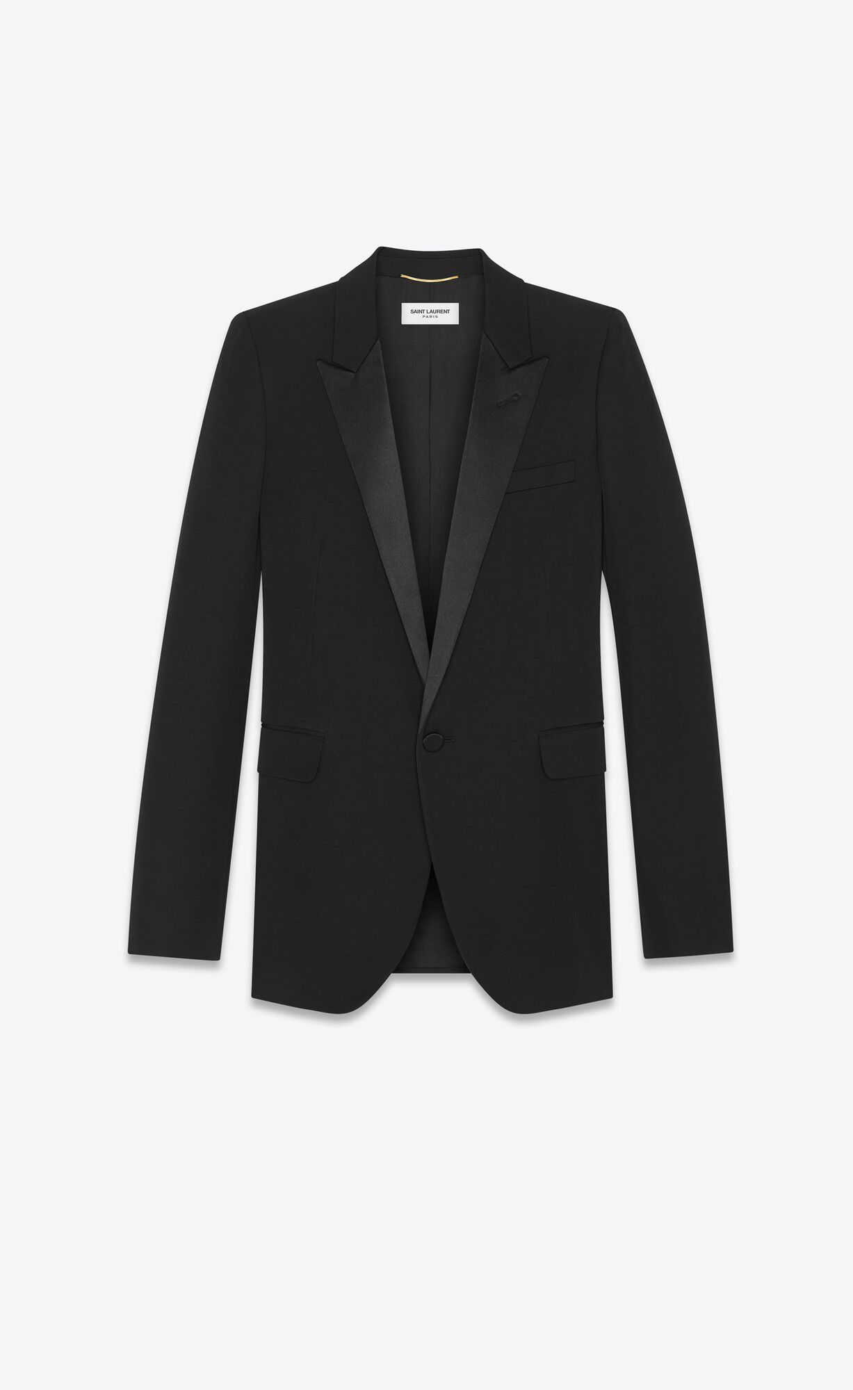 YSL Double-breasted Tuxedo Jacket In Grain De Poudre Black | 7280913-SJ