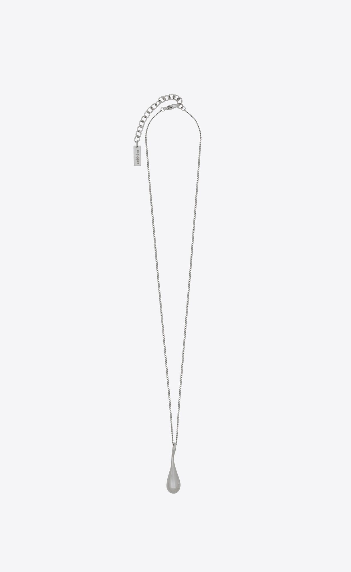 YSL Drop Charm Necklace In Metal Palladium | 9265374-HQ