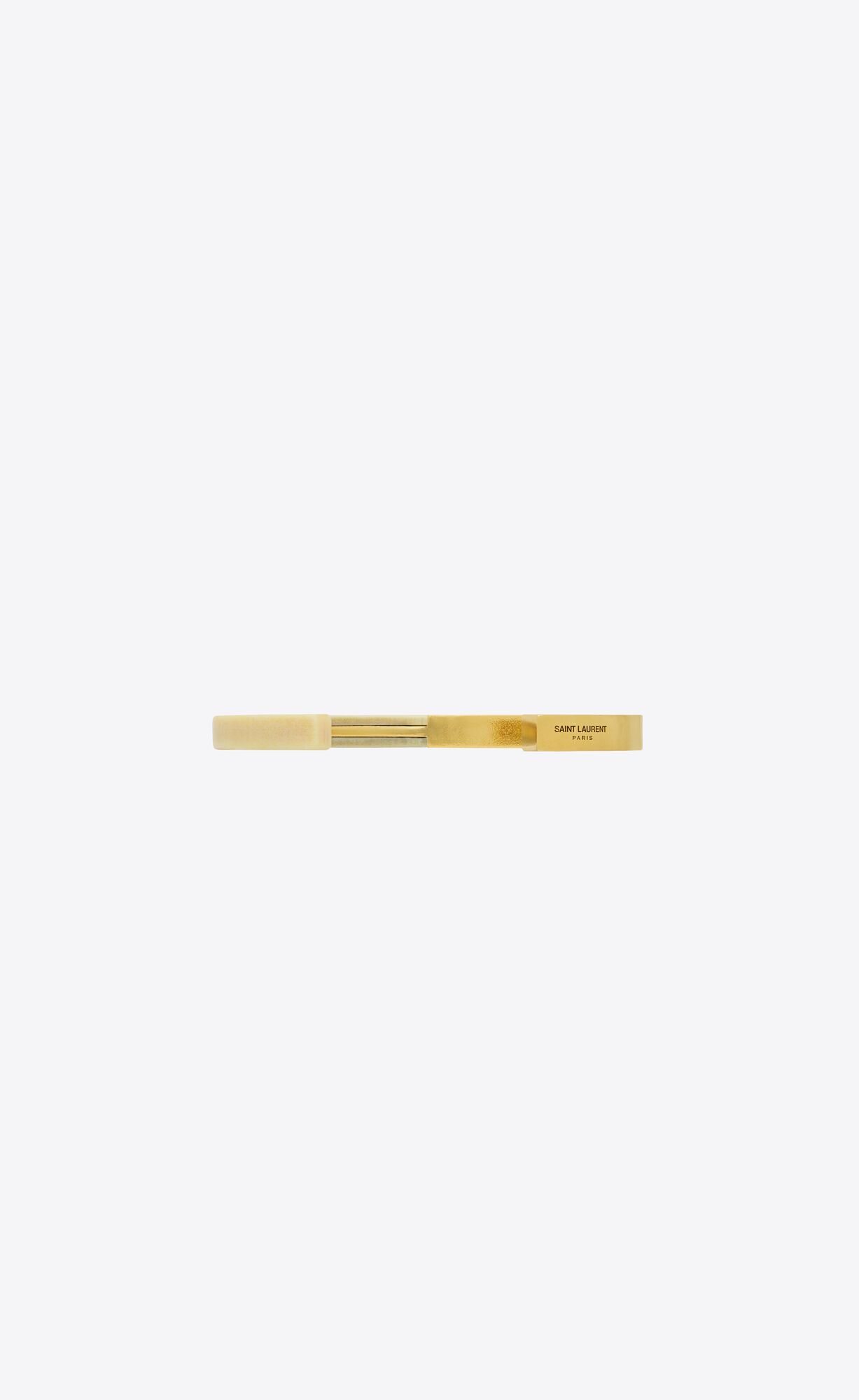 YSL Duet Bracelet In Metal And Resin Light Bronze And Ivory | 4652081-OU