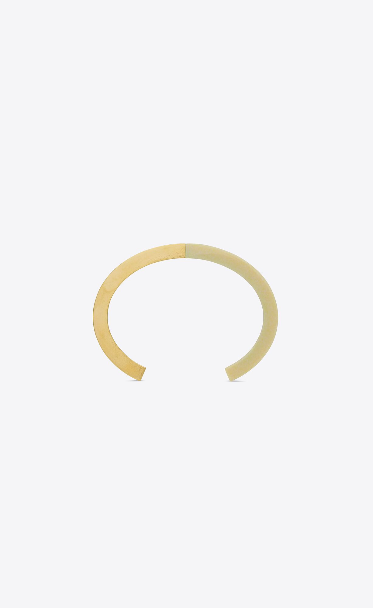 YSL Duet Bracelet In Metal And Resin Light Bronze And Ivory | 4652081-OU