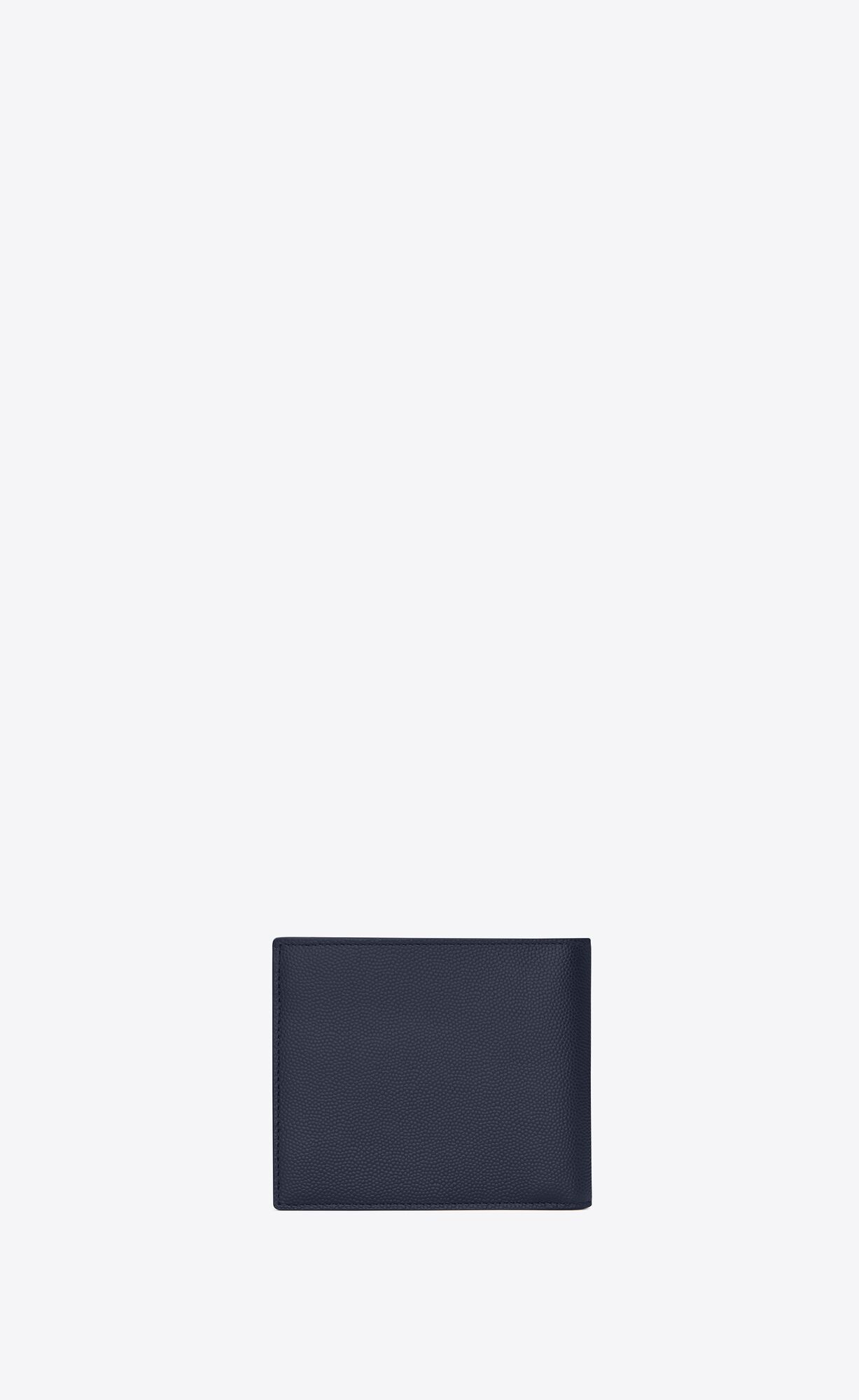 YSL East/West Wallet In Grain De Poudre Embossed Leather Midnight Blue | 7908162-CB