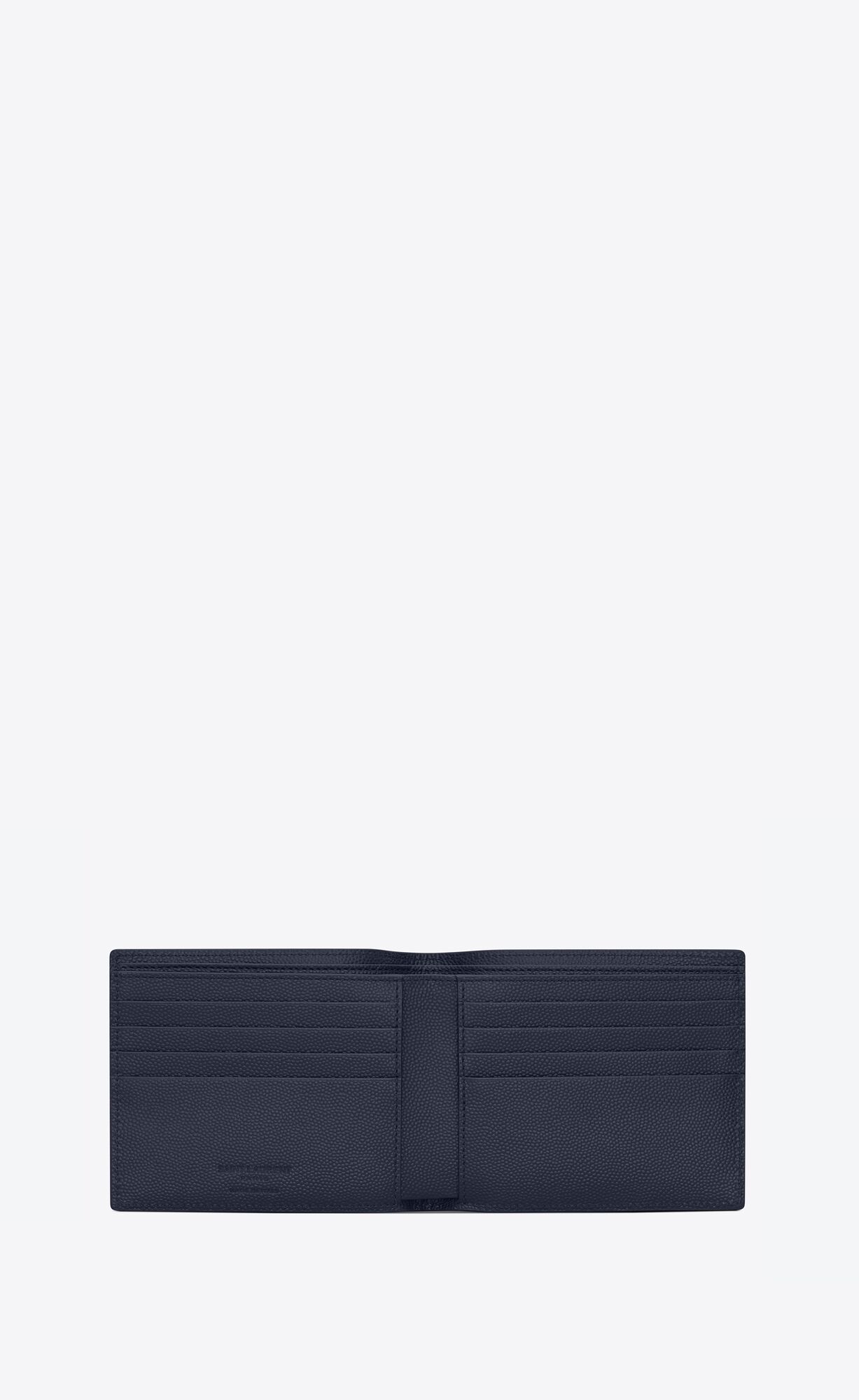 YSL East/West Wallet In Grain De Poudre Embossed Leather Midnight Blue | 7908162-CB