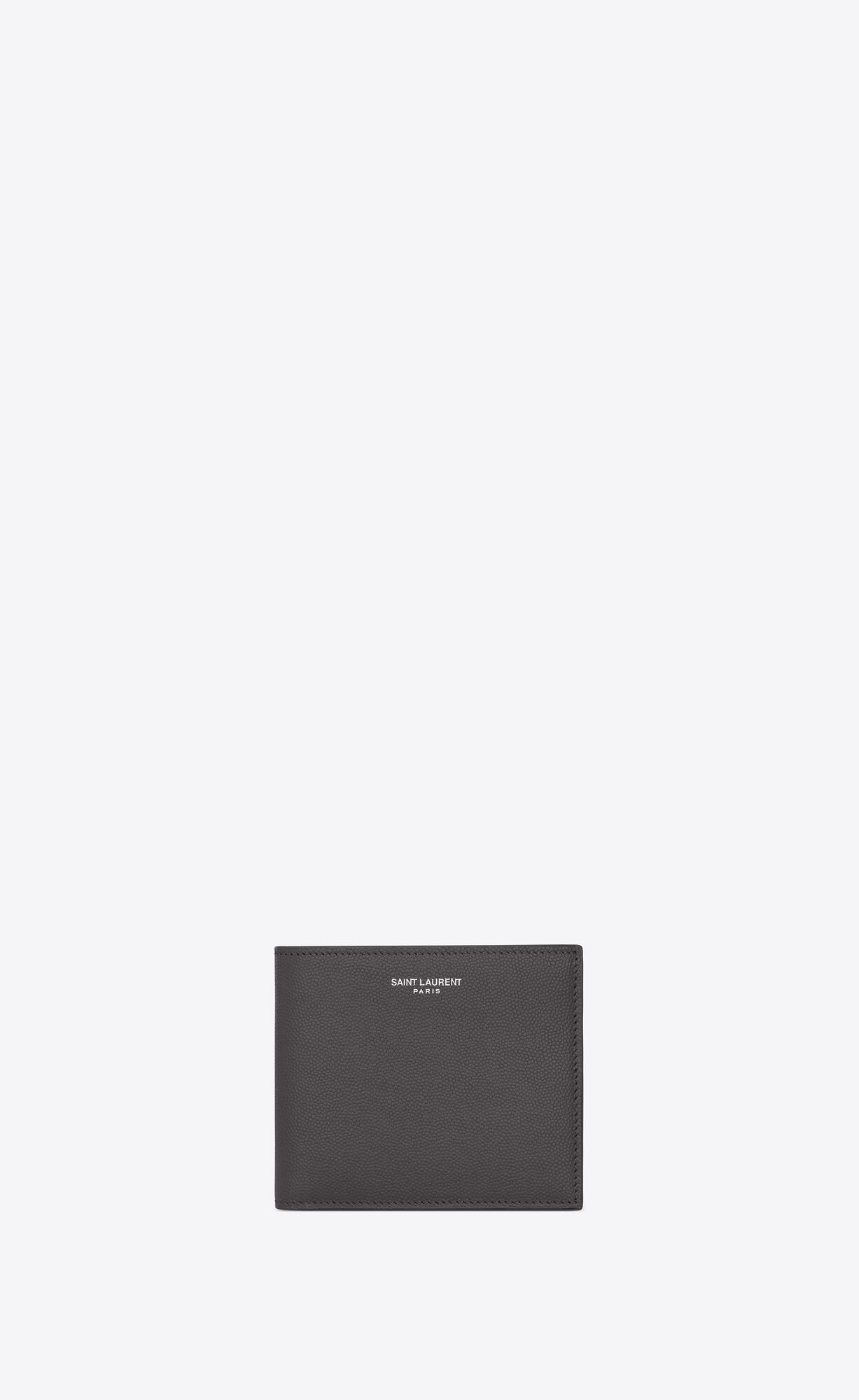 YSL East/West Wallet With Coin Purse In Grain De Poudre-embossed Leather Storm | 1590874-BL