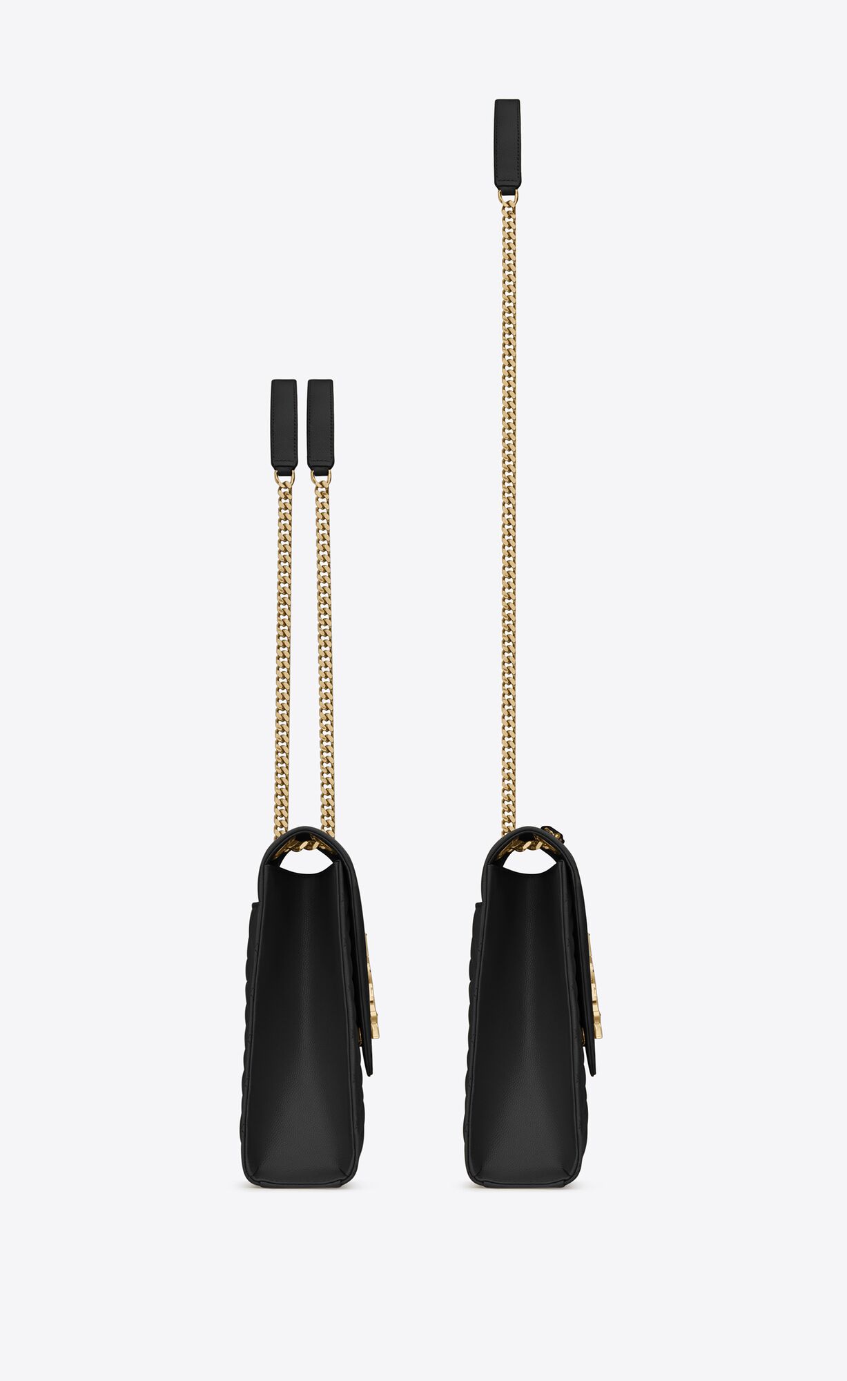 YSL Envelope Large Bag In Mix Matelassé Grain De Poudre Embossed Leather Noir | 8612079-BY