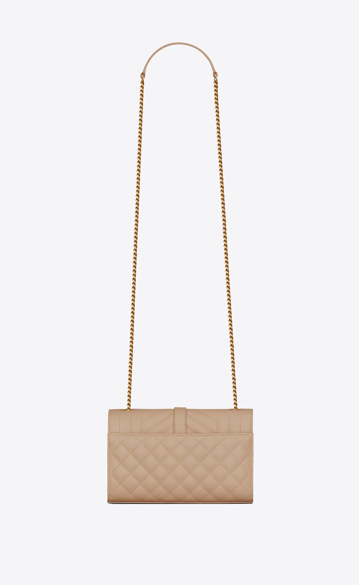 YSL Envelope Small Bag In Mix Matelassé Grain De Poudre Embossed Leather Dark Beige | 5862901-NY