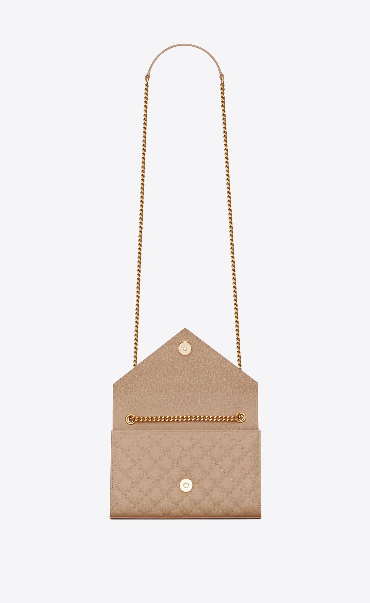 YSL Envelope Small Bag In Mix Matelassé Grain De Poudre Embossed Leather Dark Beige | 5862901-NY