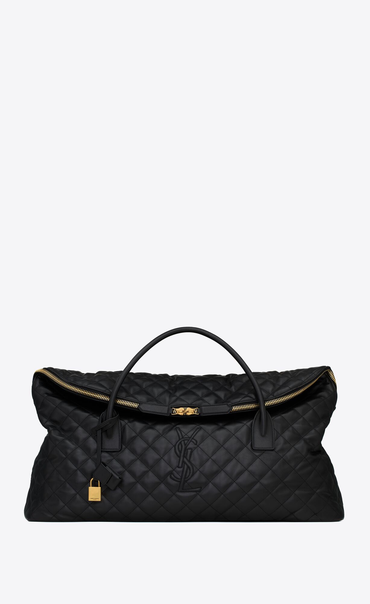 YSL Es Giant Travel Bag In Quilted Leather Black | 0419276-GE