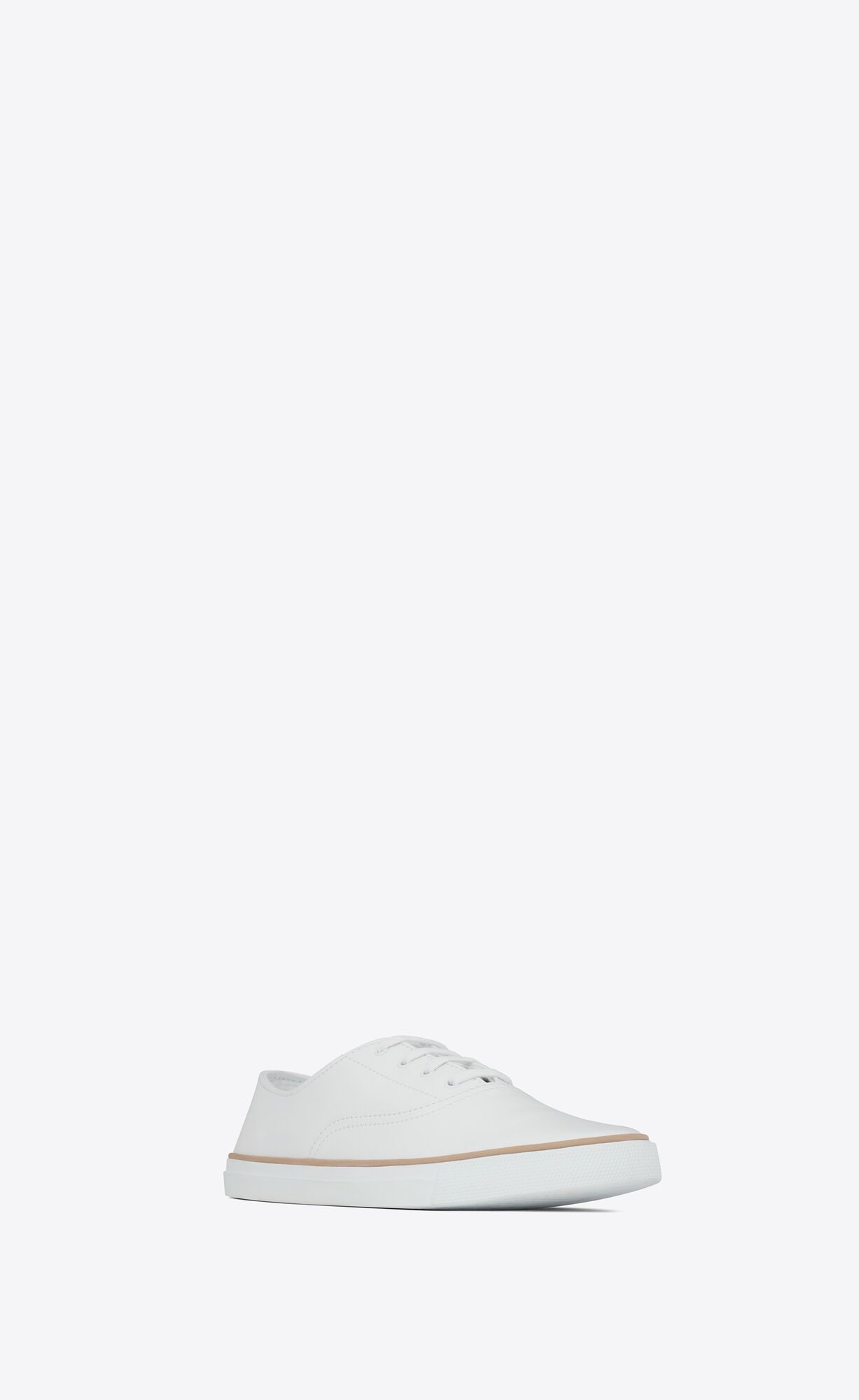 YSL Feliz Low Top Sneakers In Smooth Leather Blanc | 6809234-WK