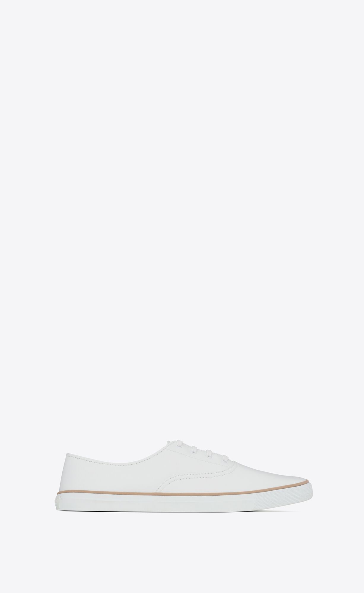 YSL Feliz Low Top Sneakers In Smooth Leather Blanc | 6809234-WK
