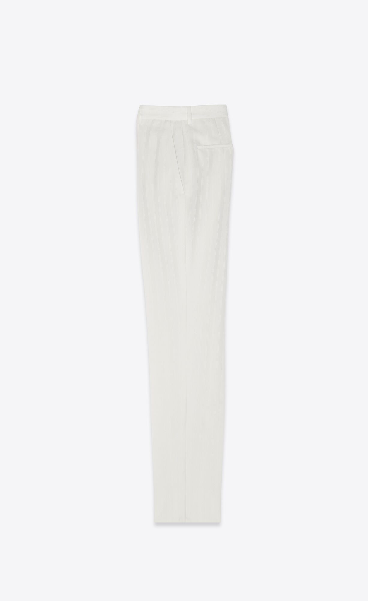 YSL Fitted Pants In Striped Wool Craie | 9275016-TA