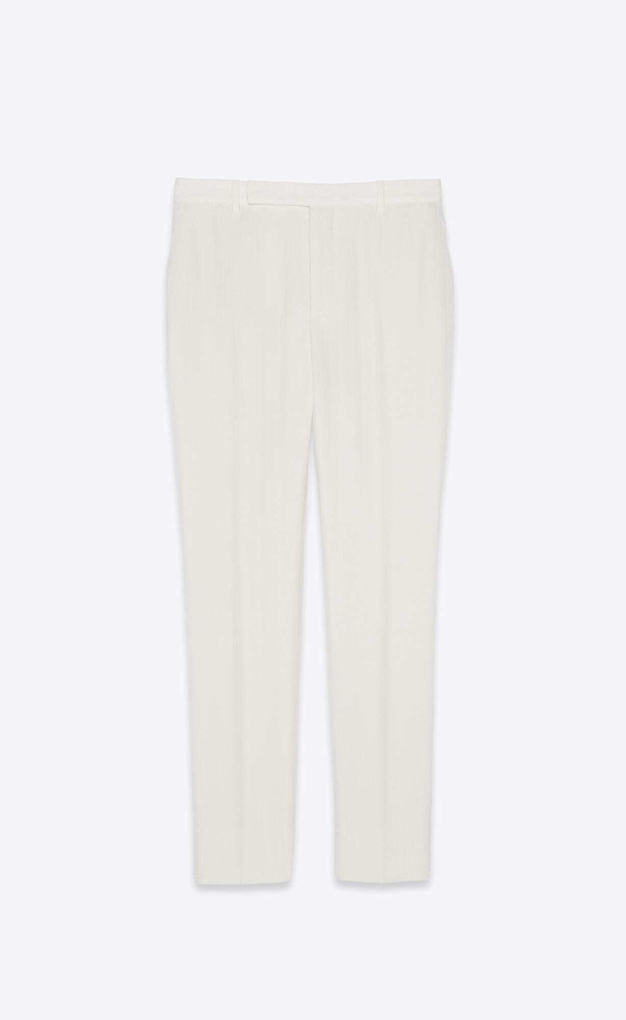 YSL Fitted Pants In Striped Wool Craie | 9275016-TA