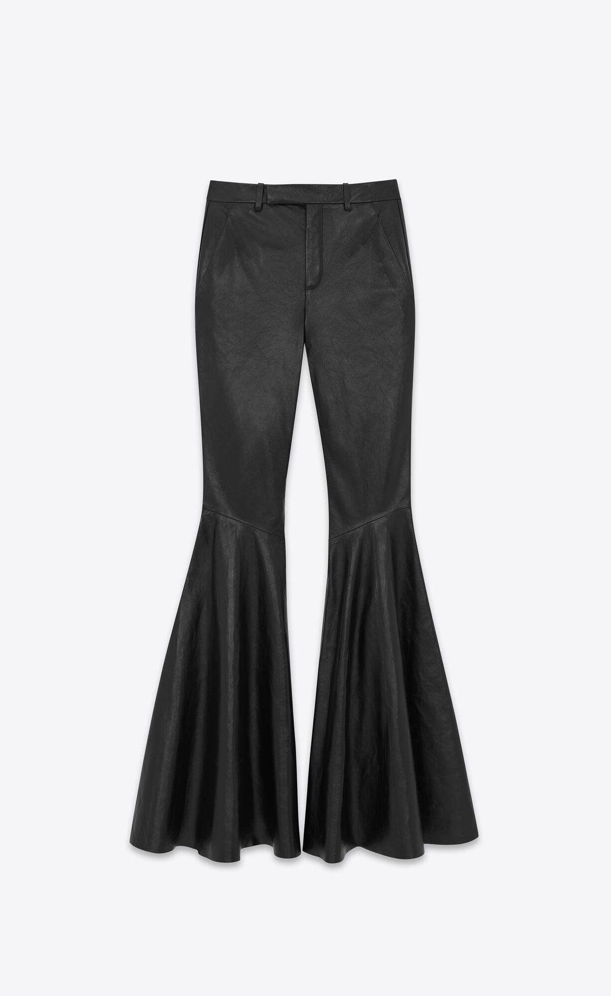 YSL Flared Pants In Shiny Lambskin Black | 1504872-FV