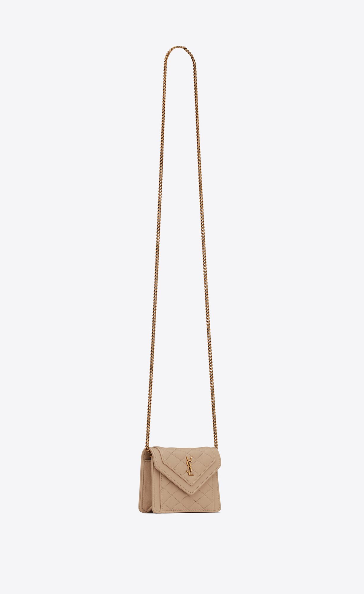 YSL Gaby Micro In Quilted Lambskin Dark Beige | 2591876-TX