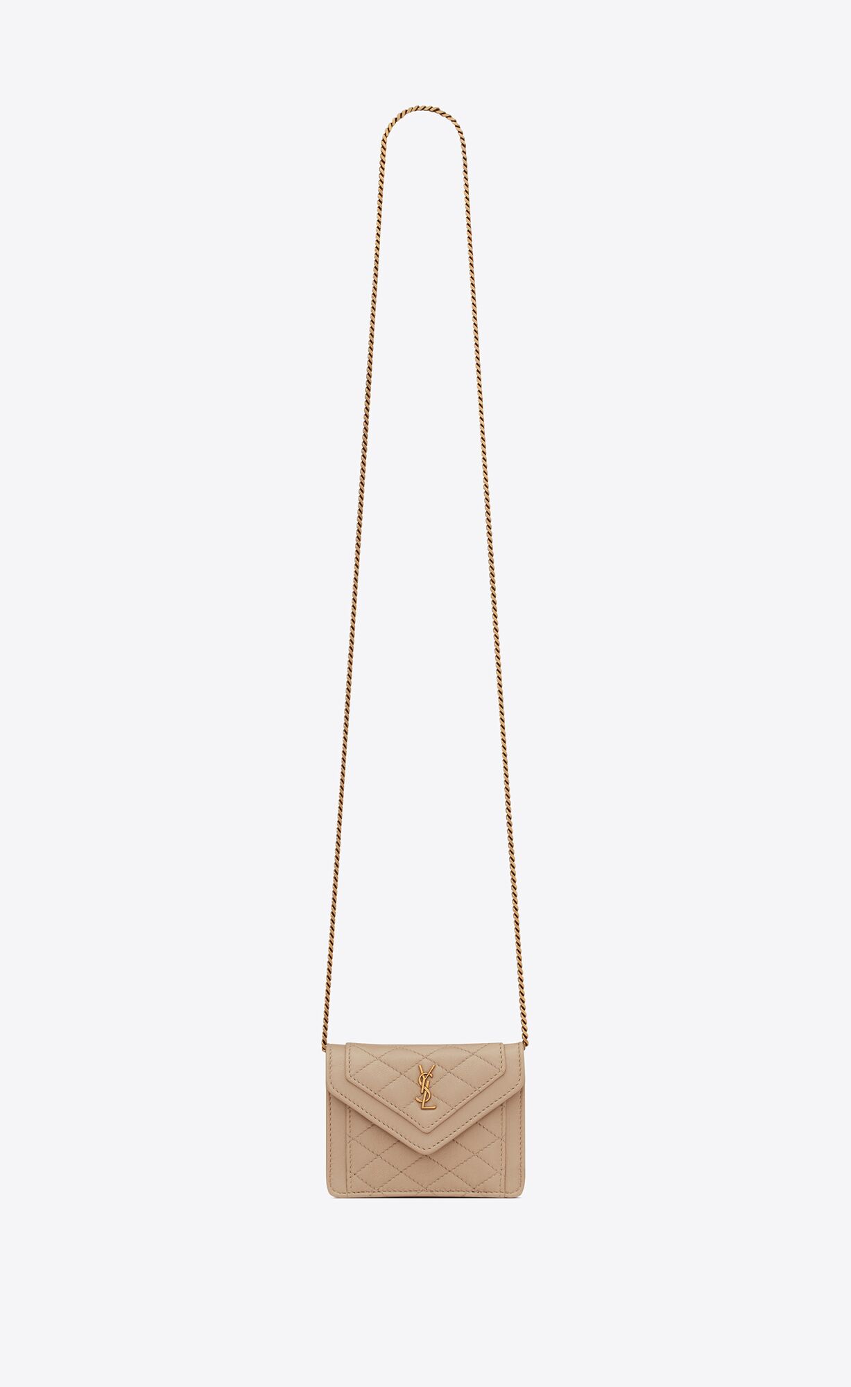 YSL Gaby Micro In Quilted Lambskin Dark Beige | 2591876-TX
