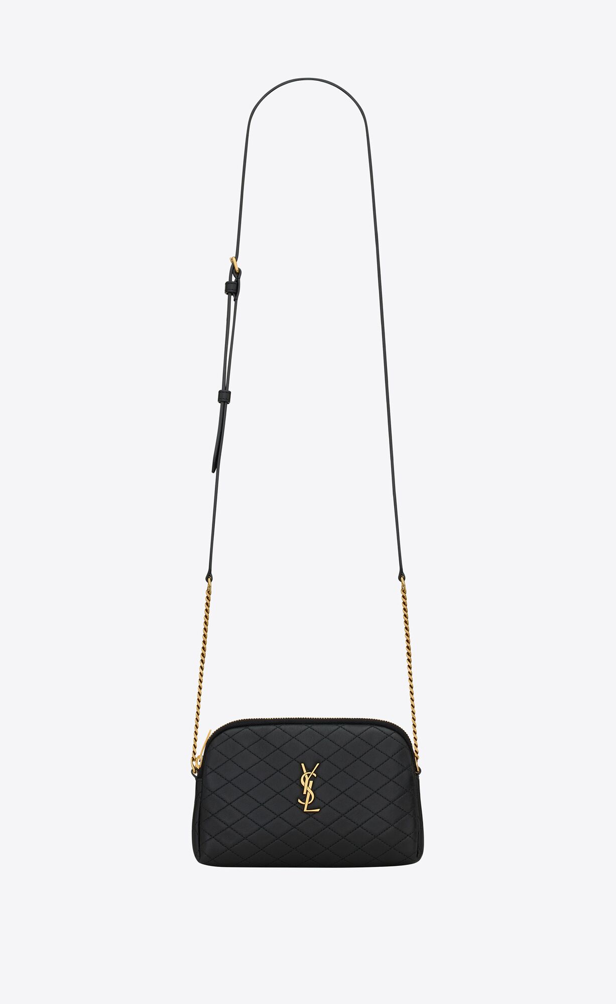 YSL Gaby Zipped Pouch In Quilted Lambskin Black | 9031628-ZD