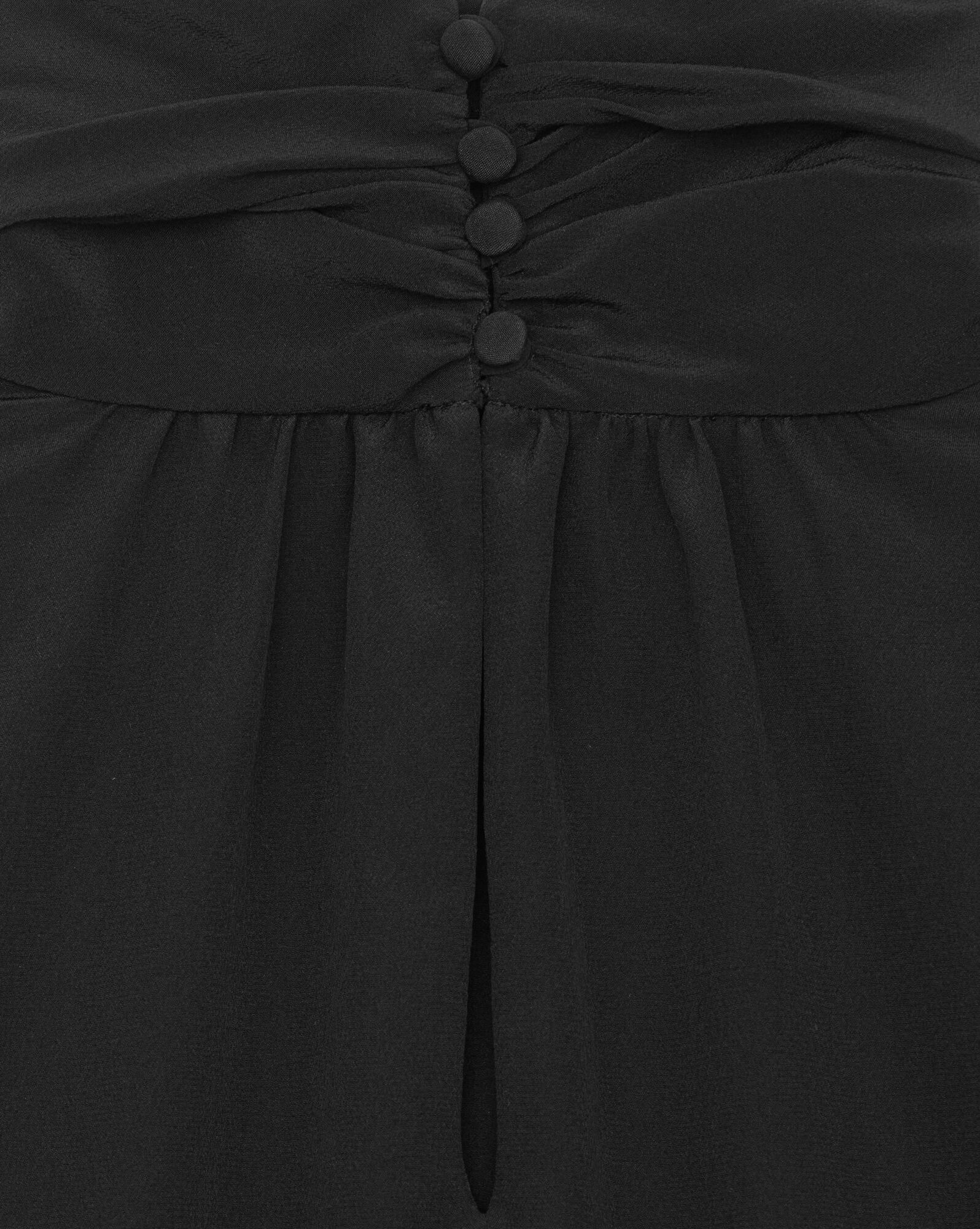 YSL High-neck Blouse In Crepe De Chine Black | 3481079-IY