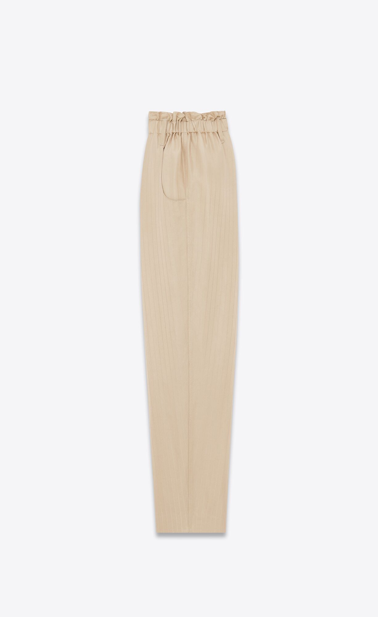 YSL High-waisted Pants In Matte And Shiny Striped Silk Sable | 0875394-SP