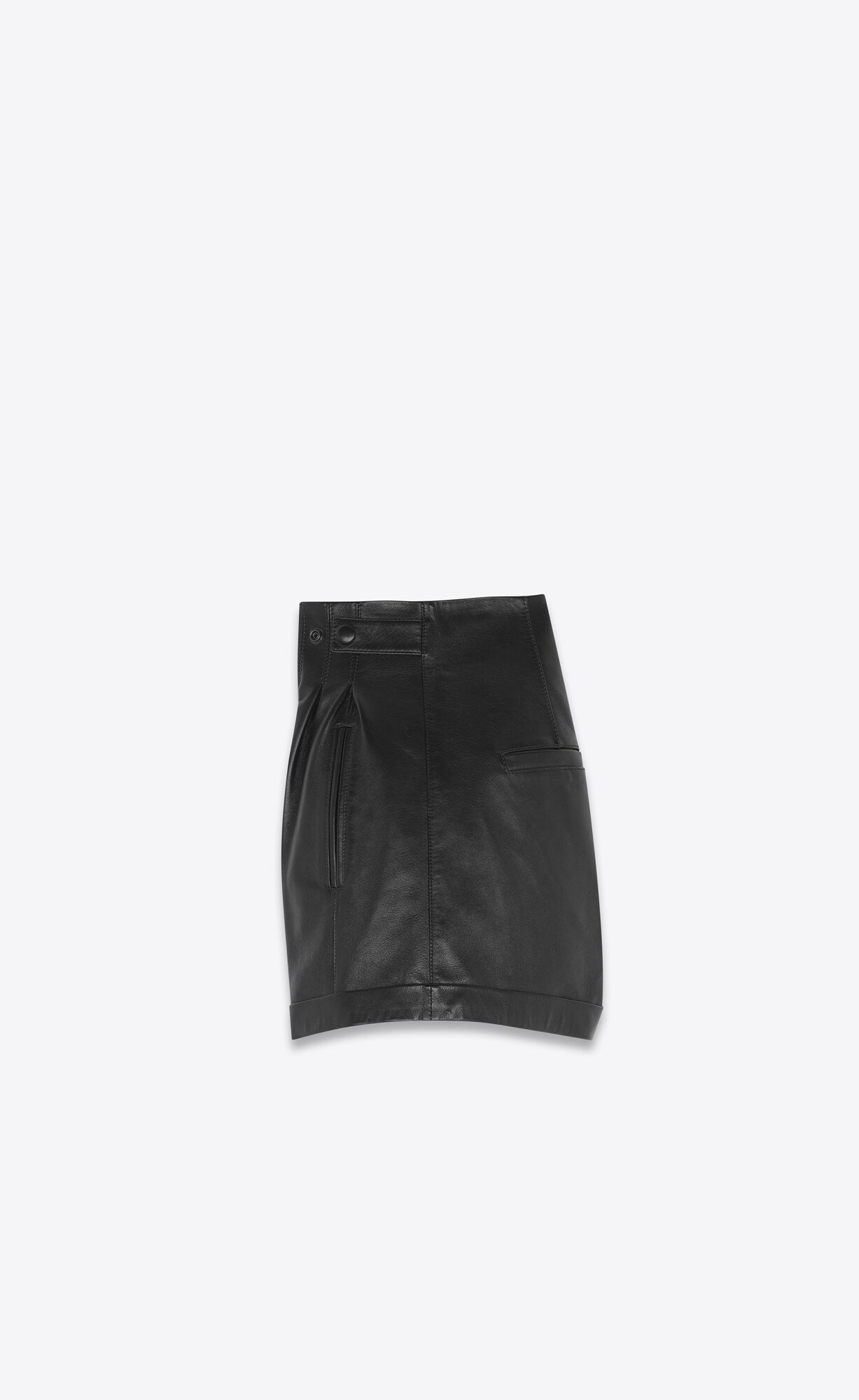 YSL High-waisted Shorts In Lambskin Black | 5436279-TW