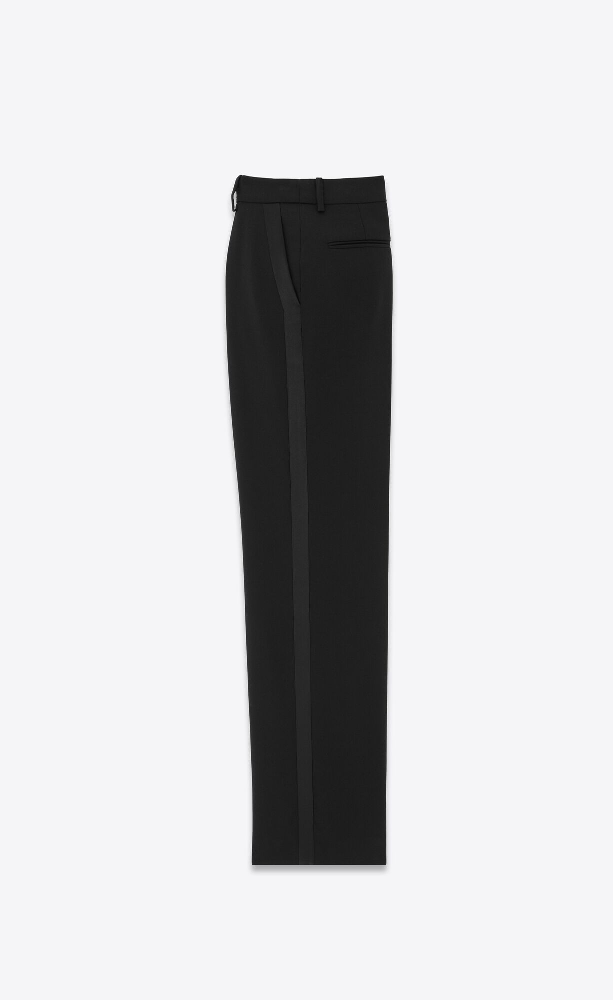 YSL High-waisted Tuxedo Pants In Grain De Poudre Black | 0564927-MJ