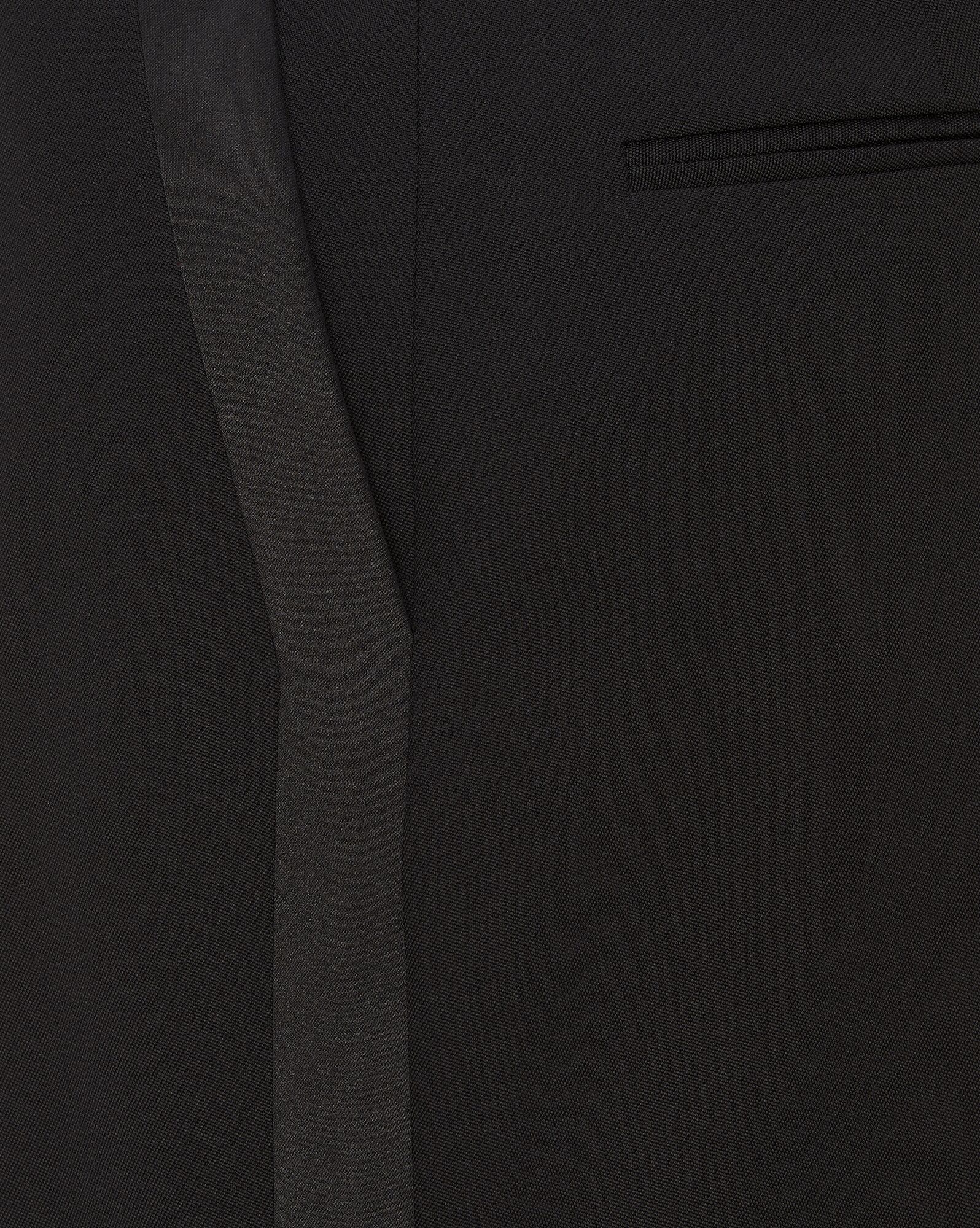 YSL High-waisted Tuxedo Pants In Grain De Poudre Black | 0564927-MJ