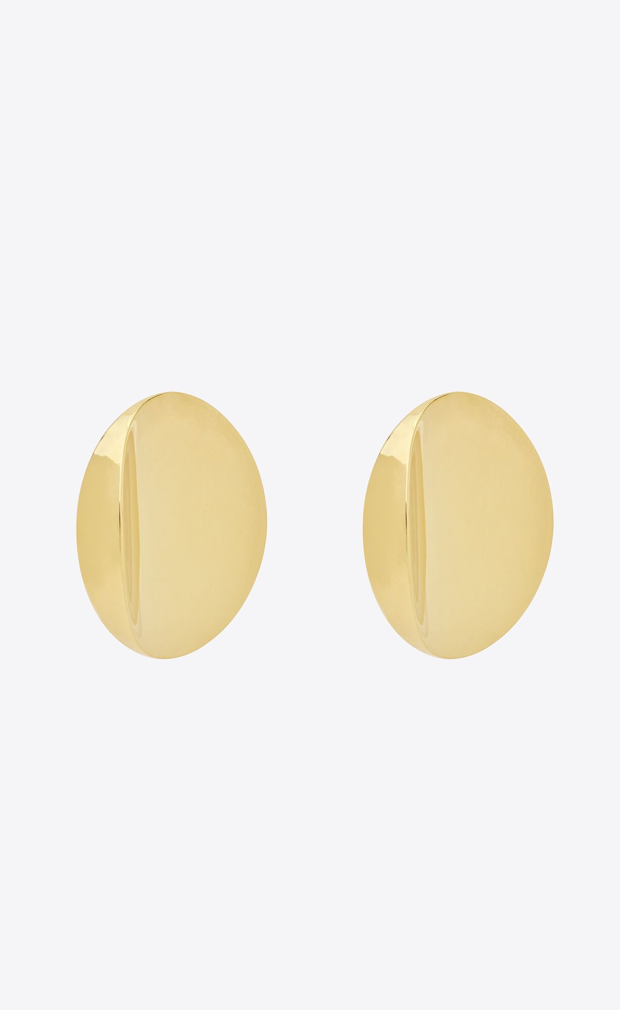 YSL Hollow Disk Earrings In Metal Gold | 6952081-OF
