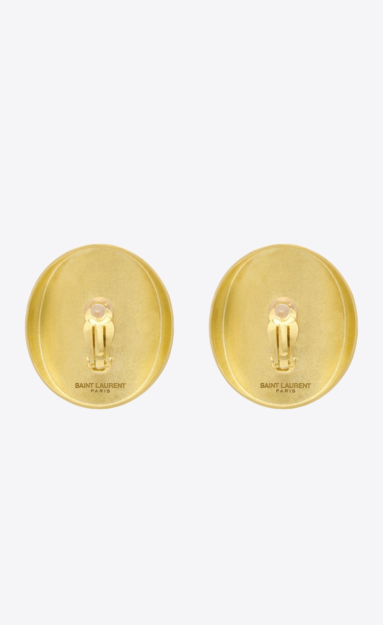 YSL Hollow Disk Earrings In Metal Gold | 6952081-OF