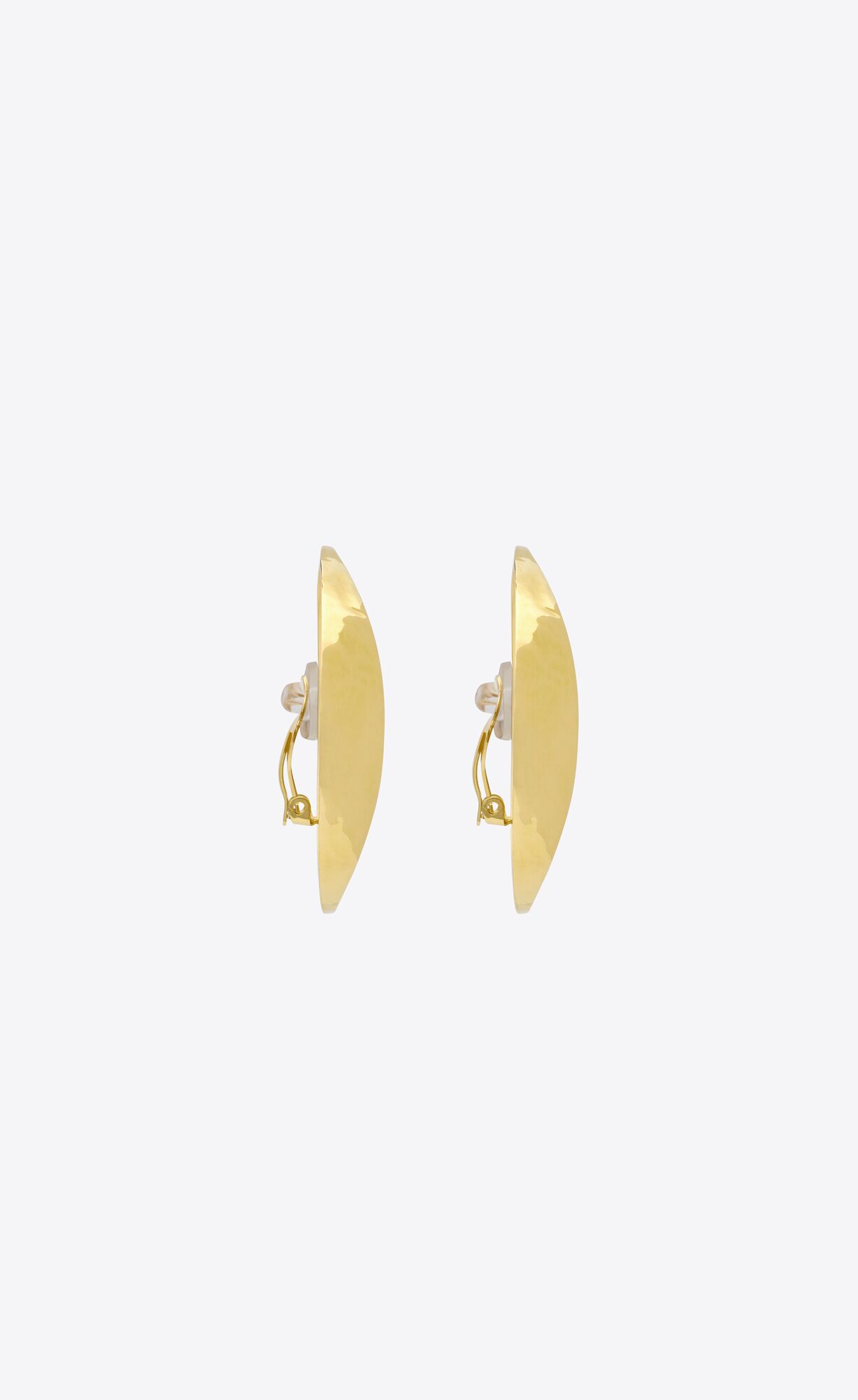 YSL Hollow Disk Earrings In Metal Gold | 6952081-OF