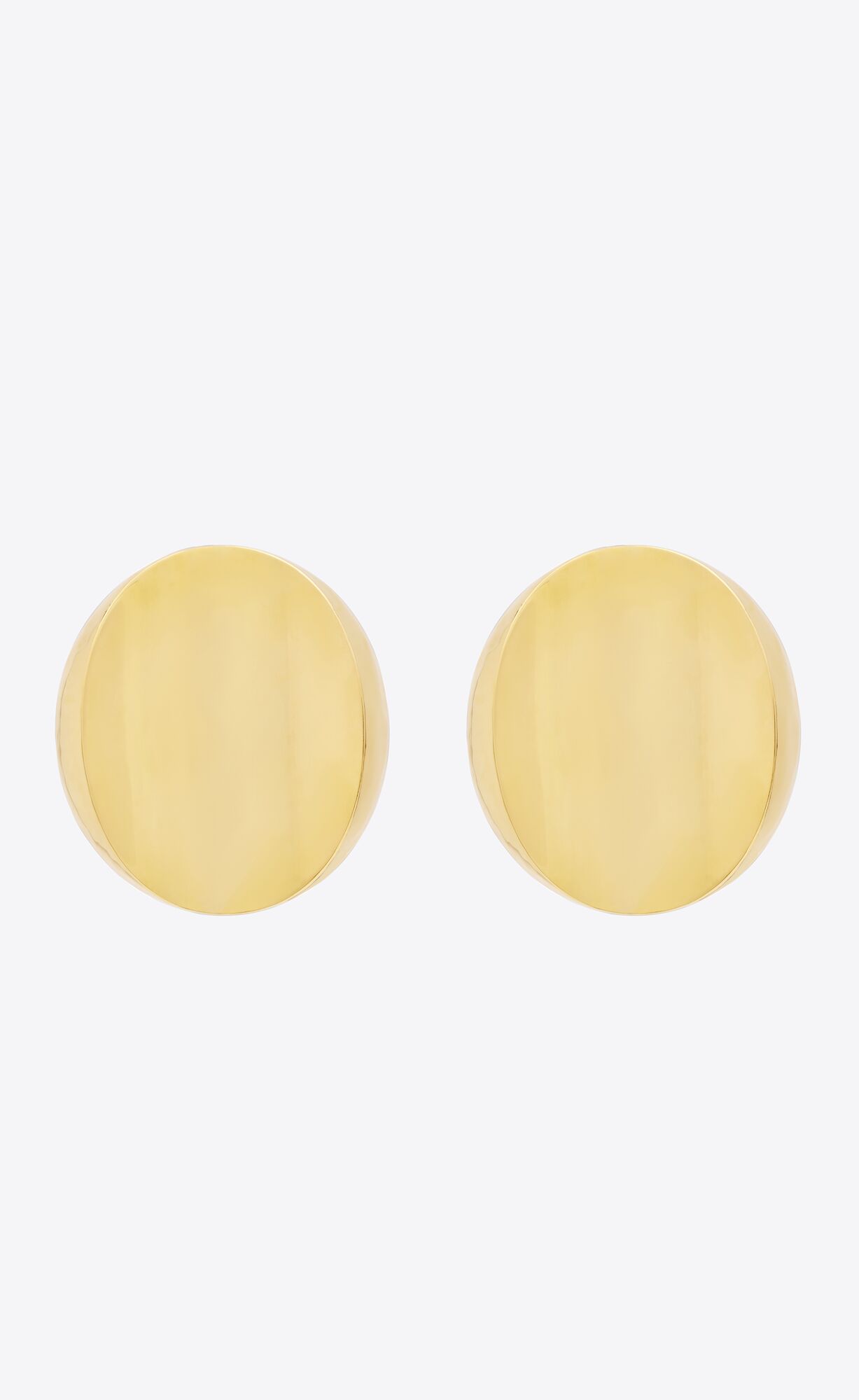 YSL Hollow Disk Earrings In Metal Gold | 6952081-OF