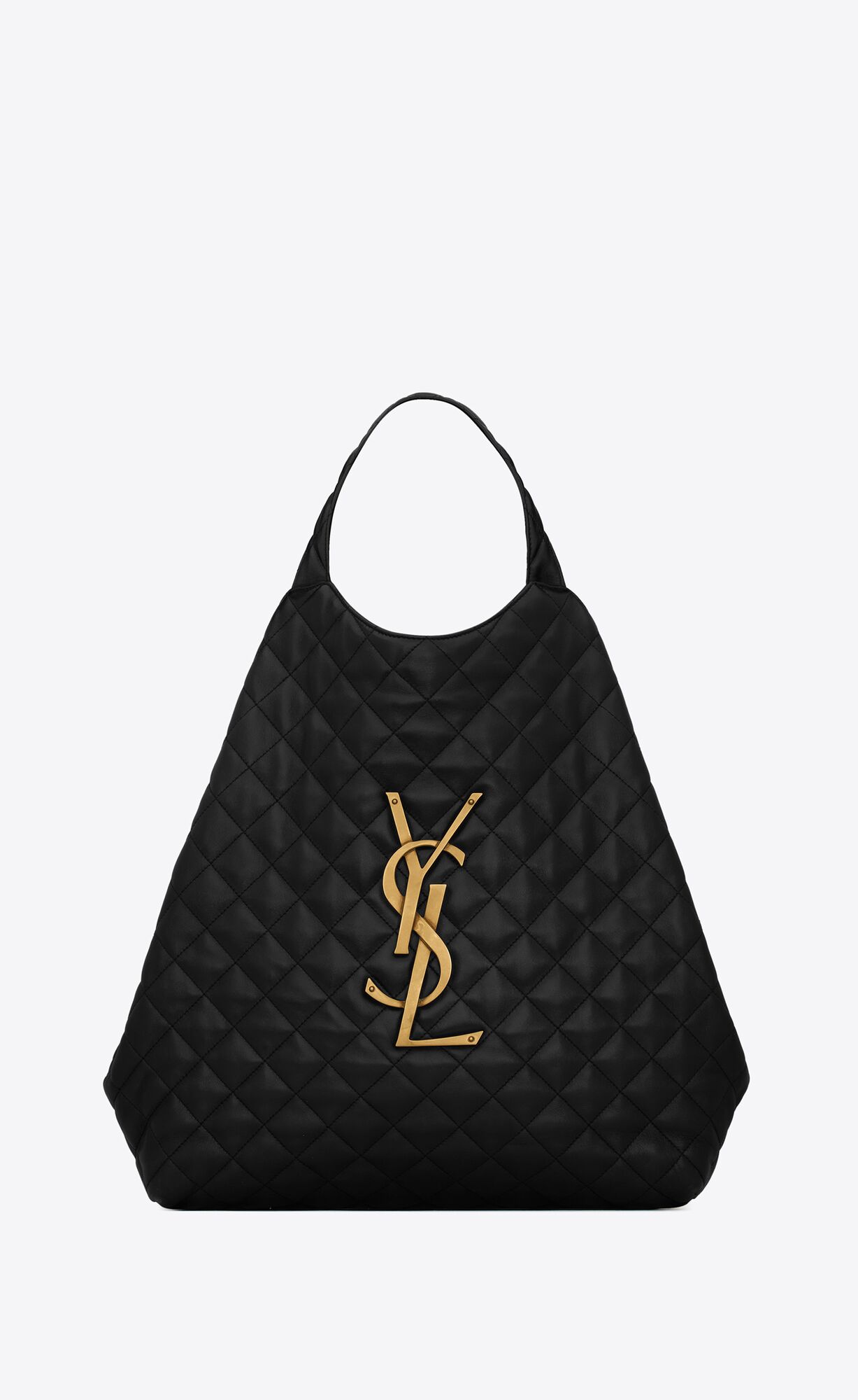 YSL Icare Maxi Shopping Bag In Quilted Lambskin Black | 5891407-OK
