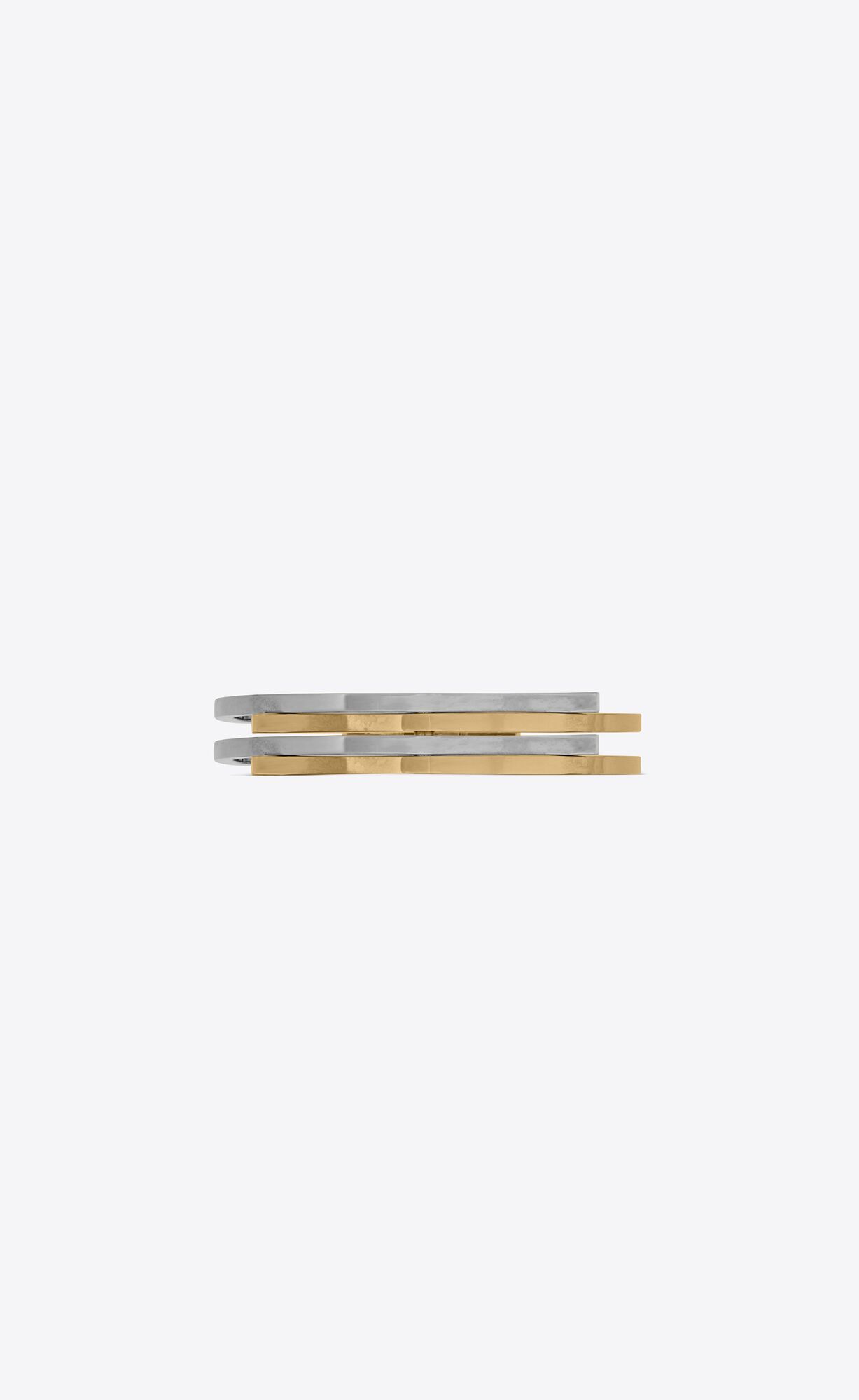 YSL Intertwined Cuff In Metal Aged Brass Gold And Oxidized Silver | 9156432-HU