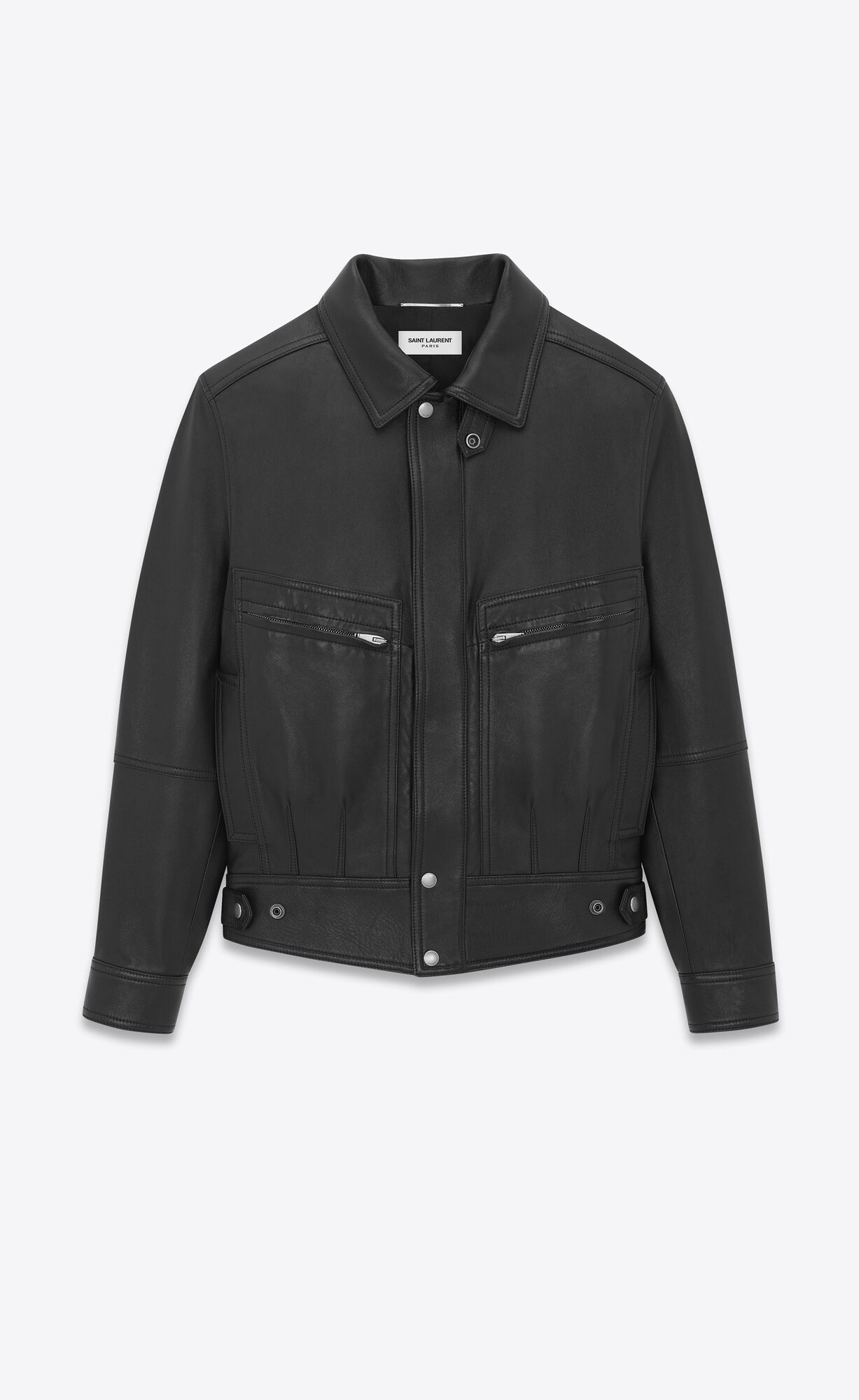 YSL Jacket In Drummed Lambskin Black | 5703491-VI