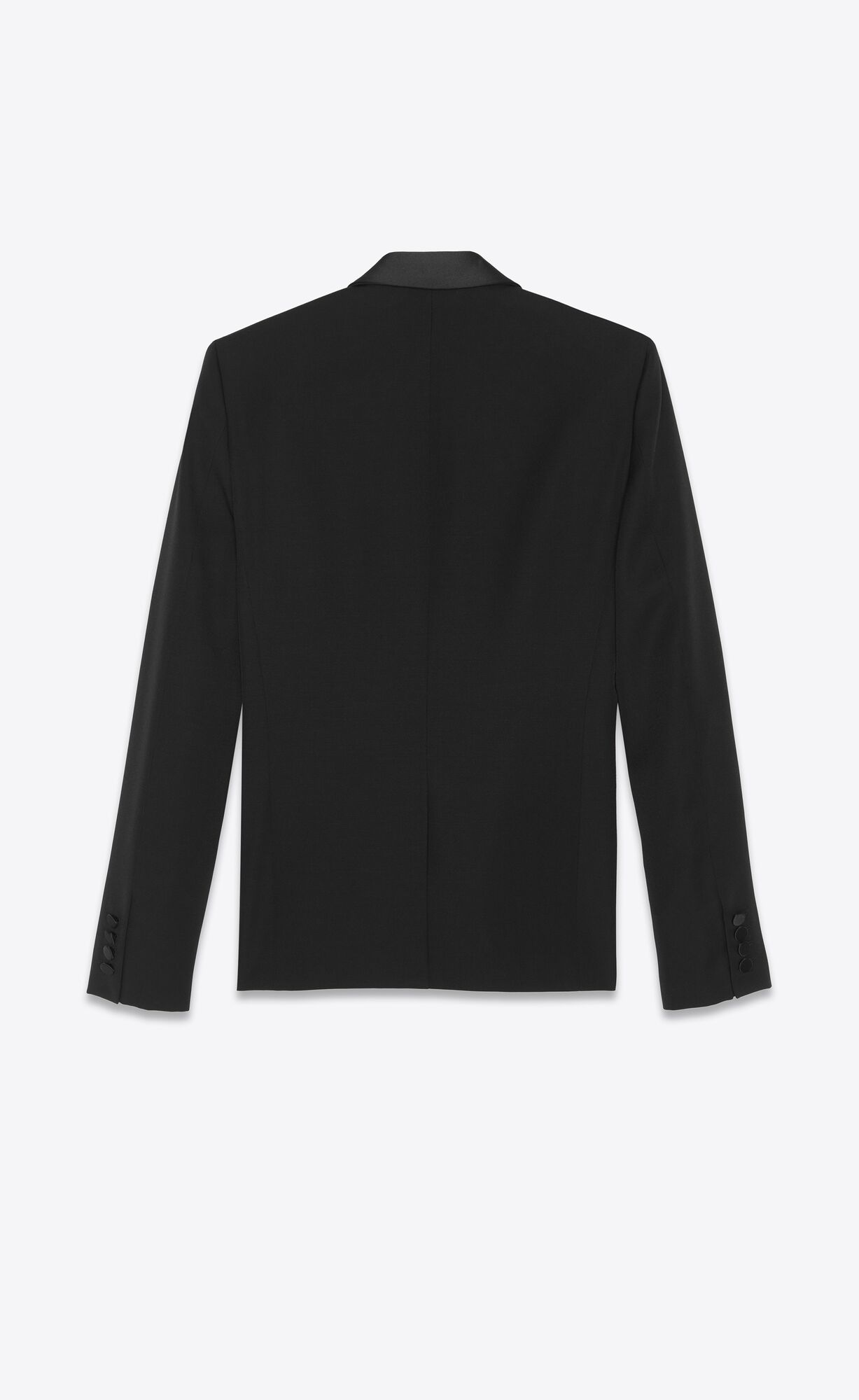 YSL Jacket With Shawl Collar In Grain De Poudre Black | 0569423-ZA