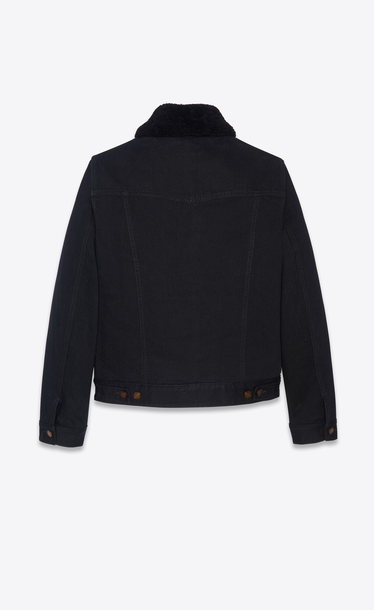 YSL Jacket With Shearling In Worn Black Denim Worn Black | 9206748-VZ