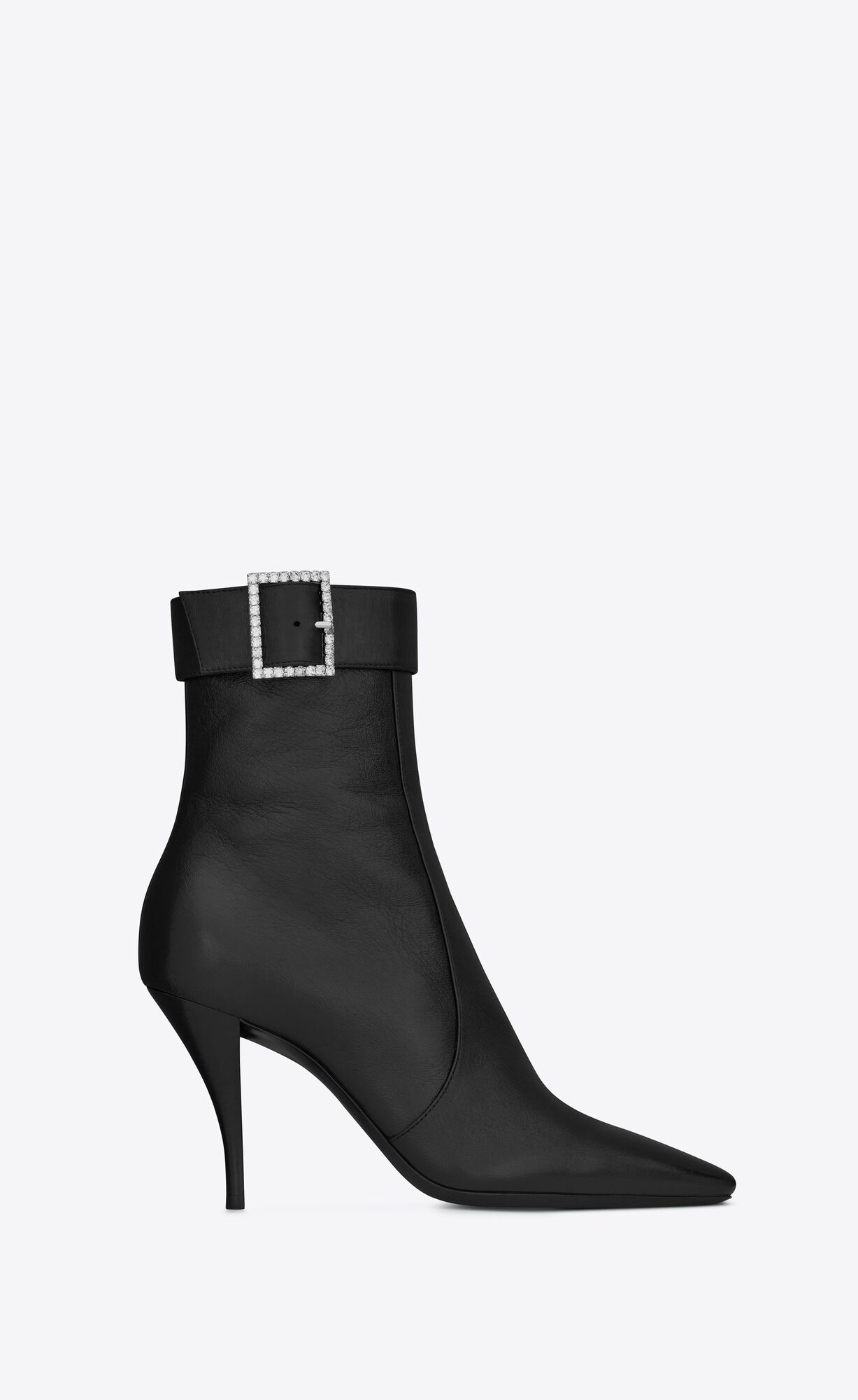 YSL Jill Booties In Vintage Leather Black | 5984307-LX