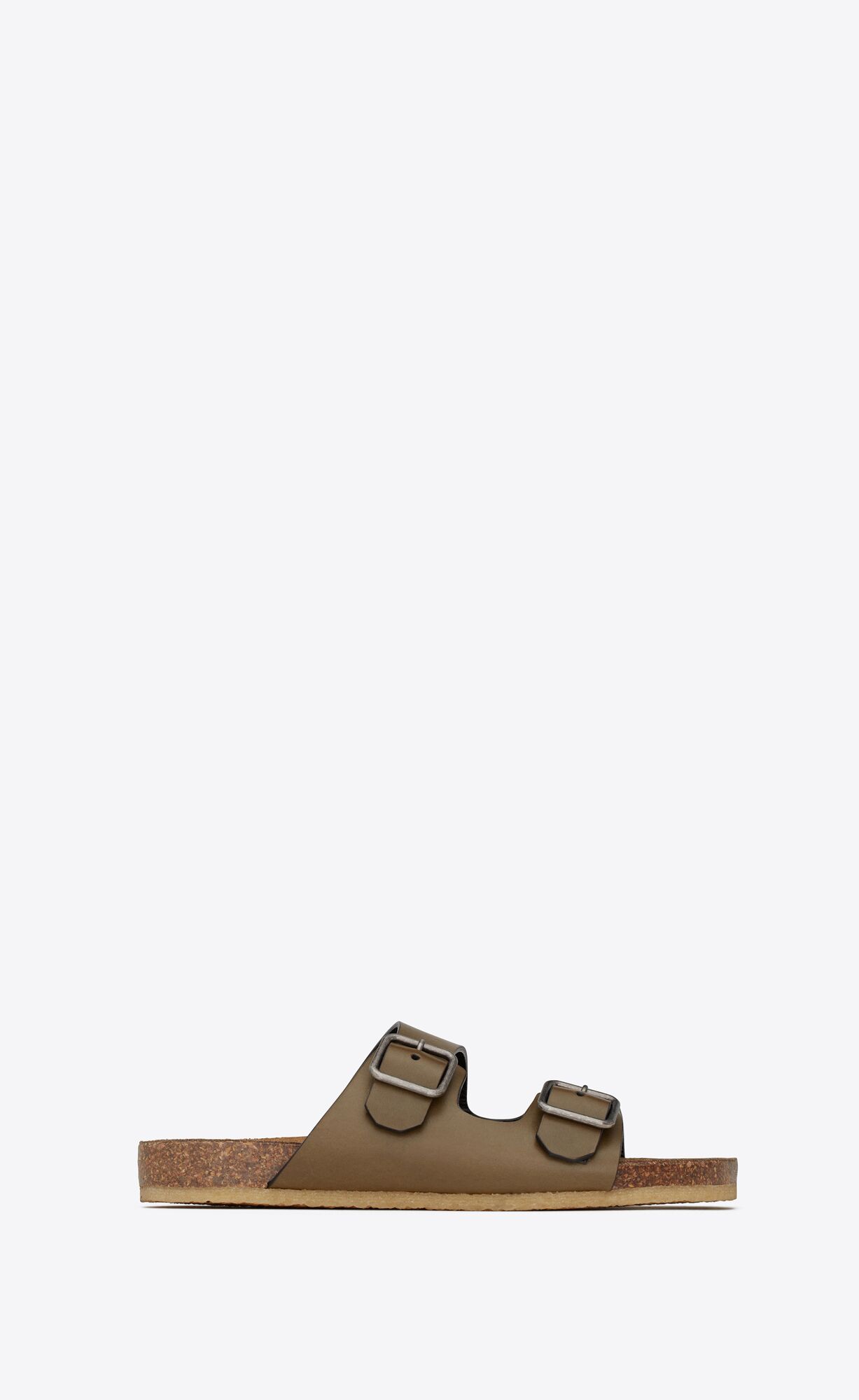 YSL Jimmy Flat Sandals In Smooth Leather Tundra | 6870491-KE