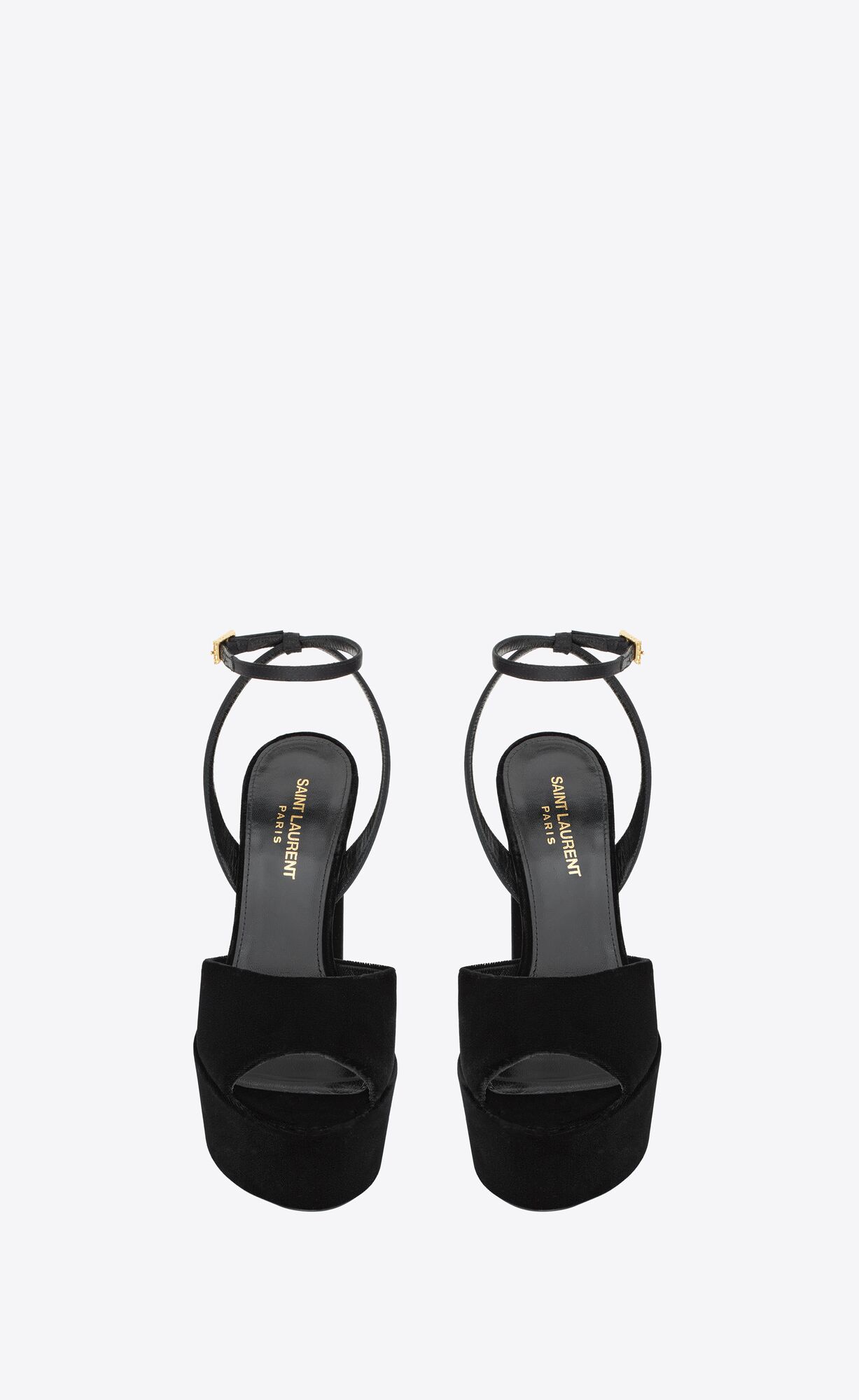 YSL Jodie Platform Sandals In Velvet Black | 5839246-RZ