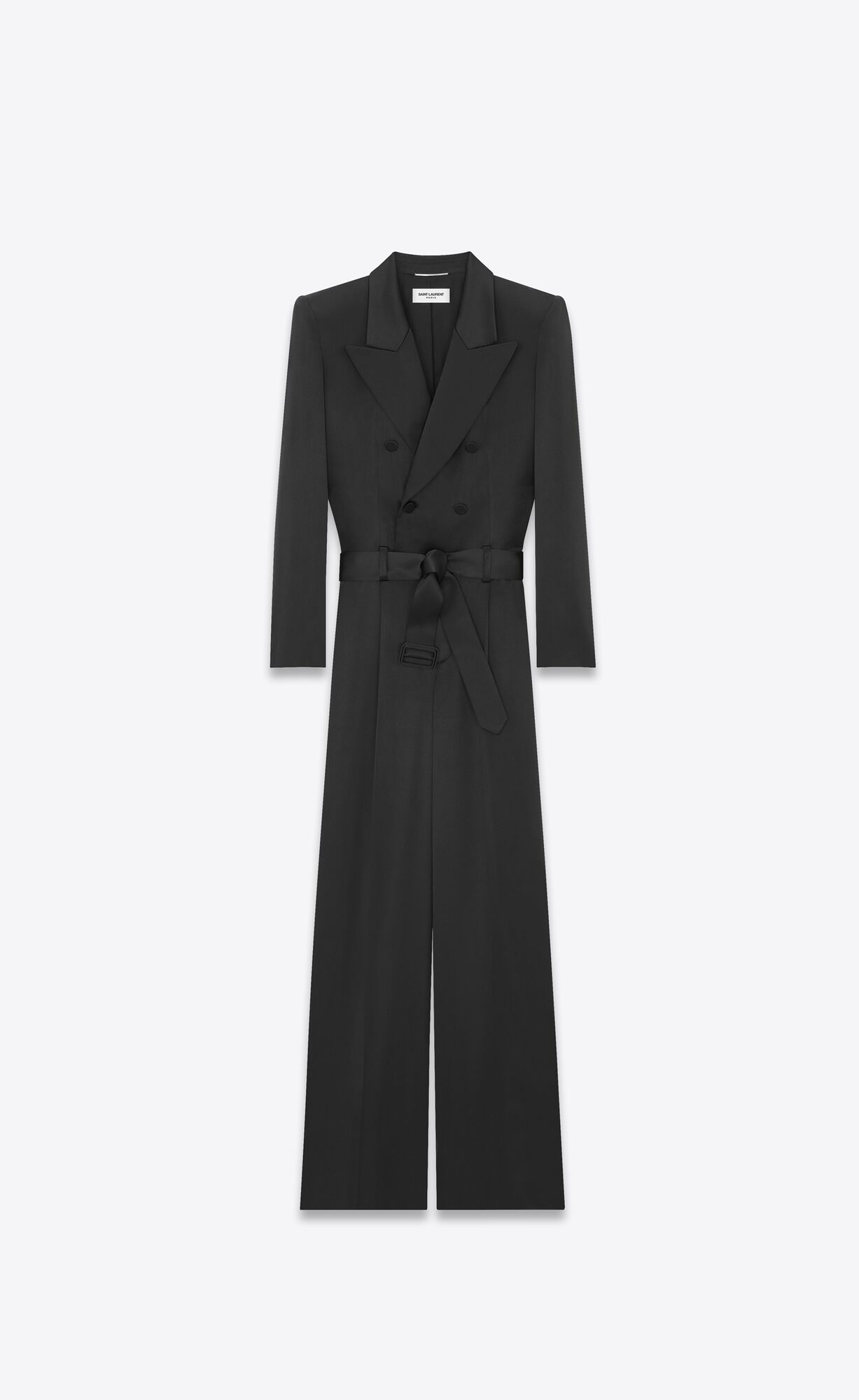 YSL Jumpsuit In Silk Satin Black | 9374186-TU