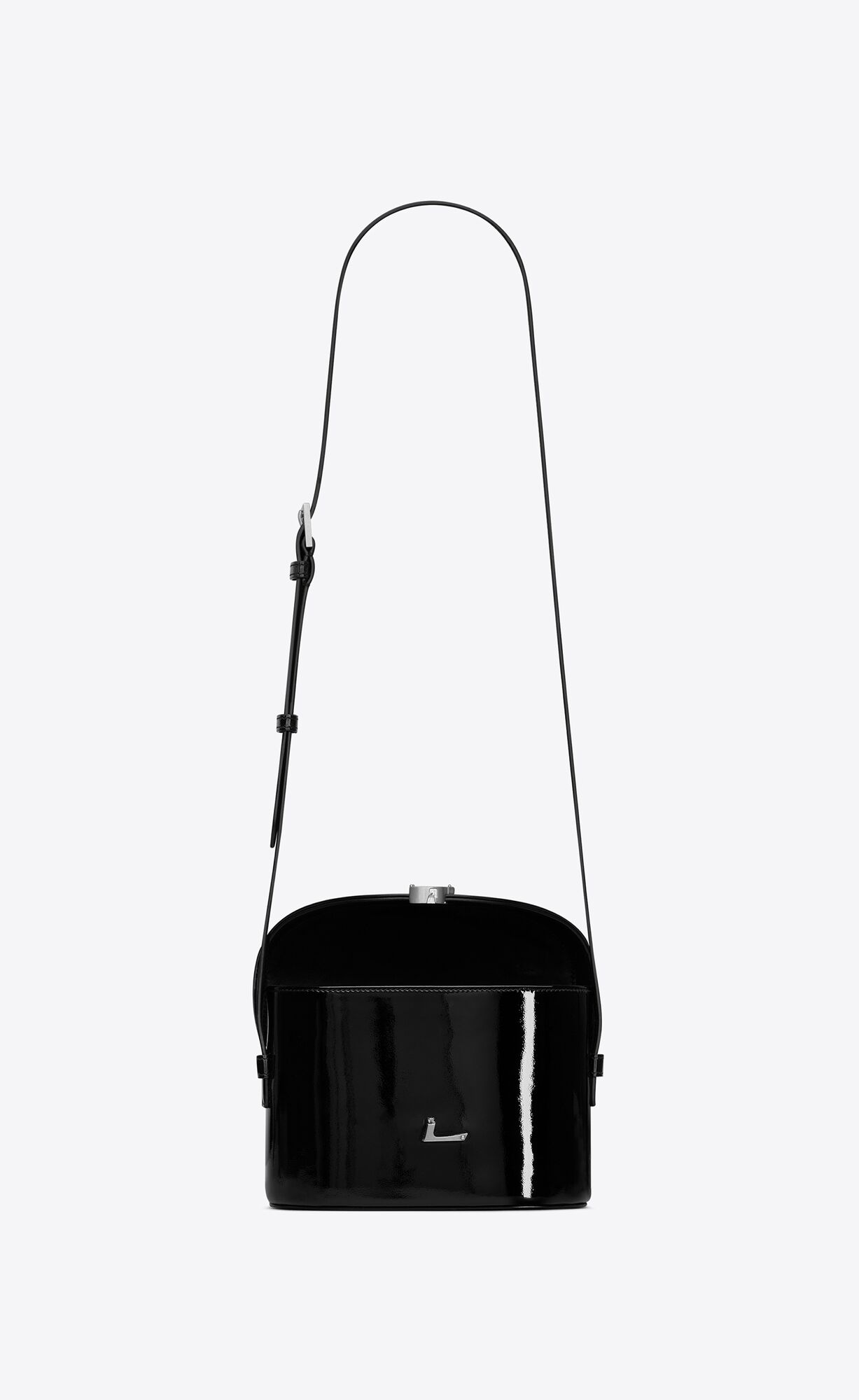 YSL June Box Bag In Patent Leather Black | 7093451-NP