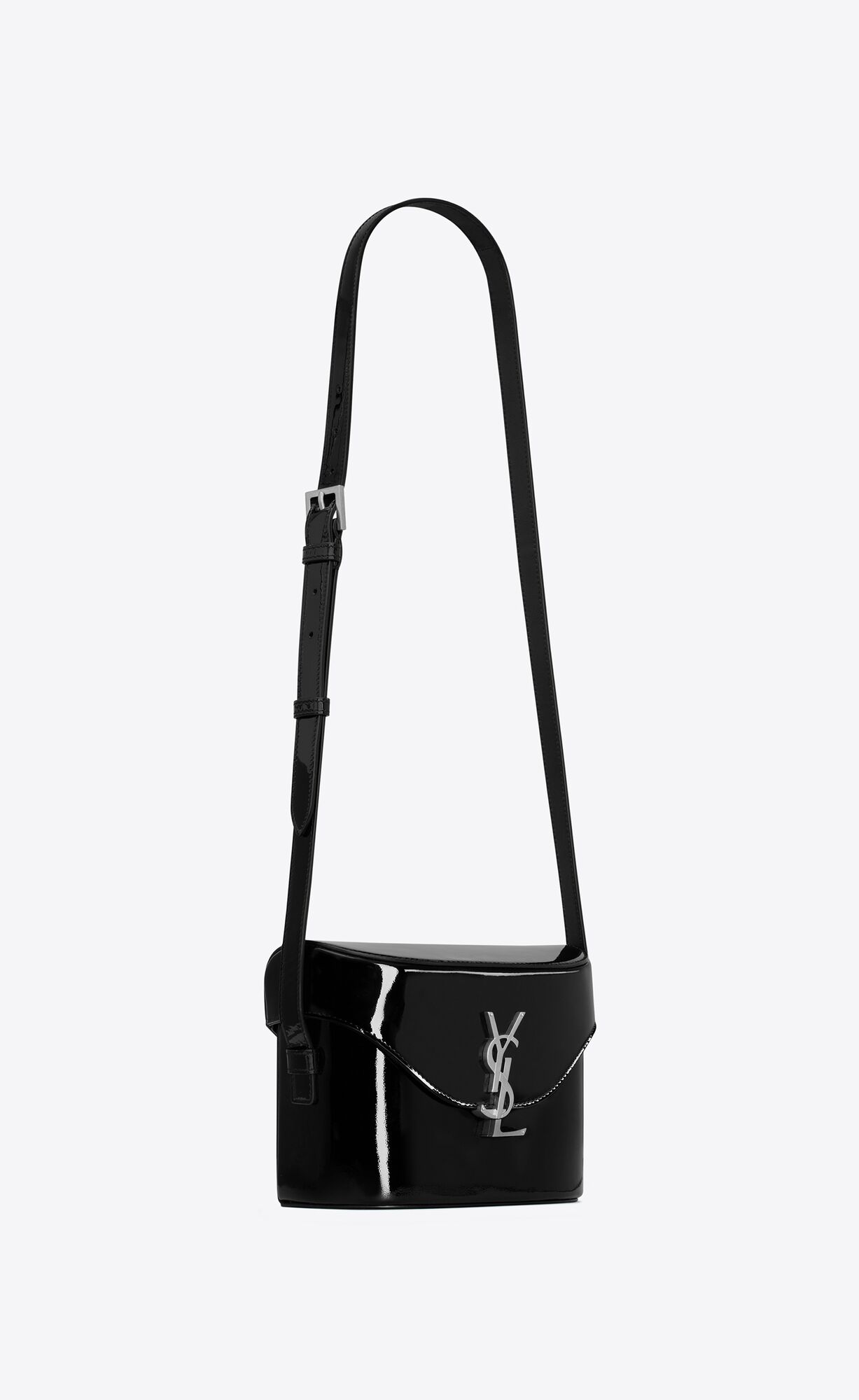 YSL June Box Bag In Patent Leather Black | 7093451-NP