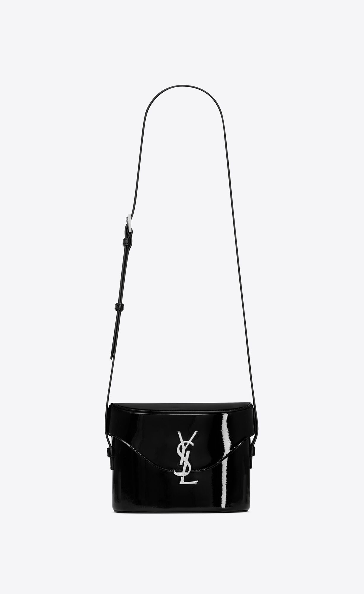 YSL June Box Bag In Patent Leather Black | 7093451-NP