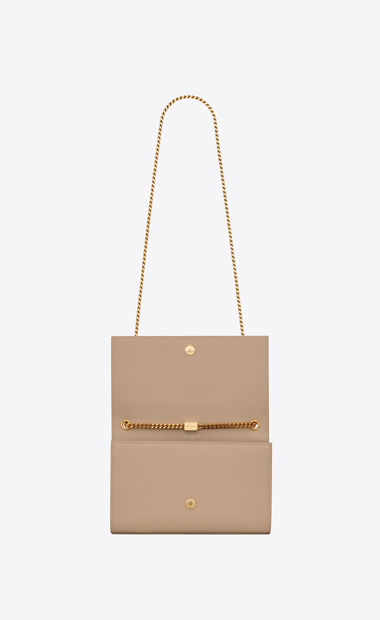 YSL Kate Medium Chain Bag In Grain De Poudre Embossed Leather Dark Beige | 4096812-CW