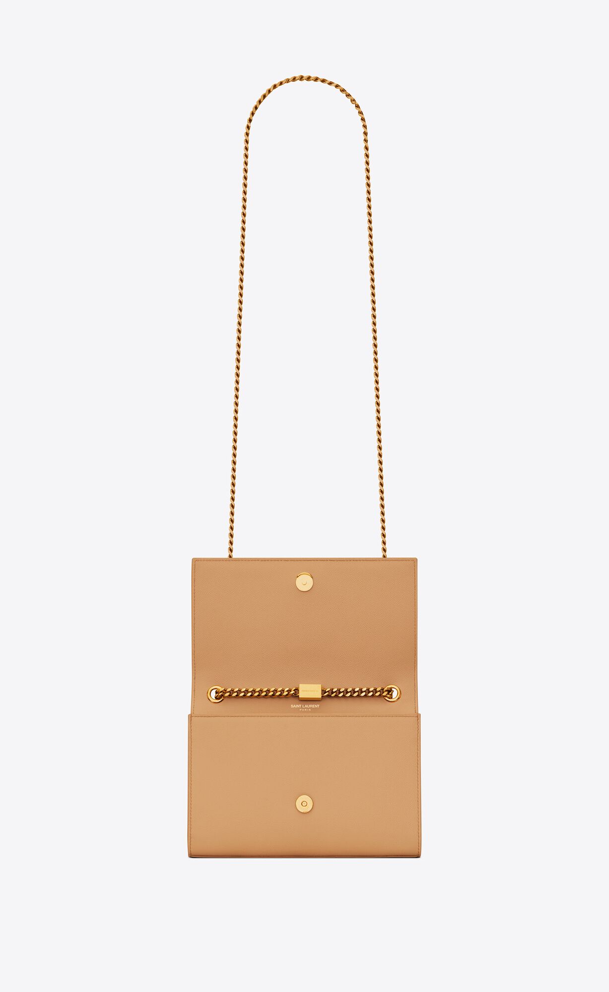 YSL Kate Small Chain Bag In Grain De Poudre Embossed Leather Dark Sand | 2489761-CS