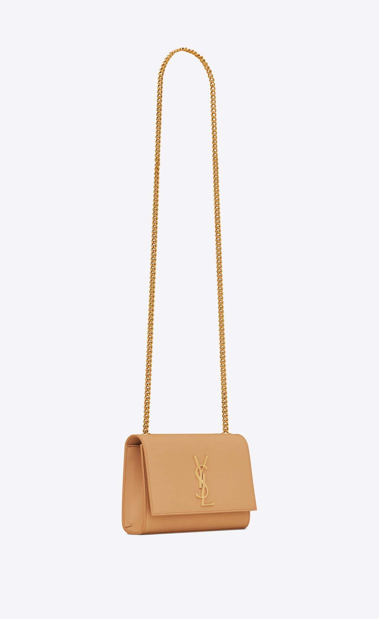 YSL Kate Small Chain Bag In Grain De Poudre Embossed Leather Dark Sand | 2489761-CS