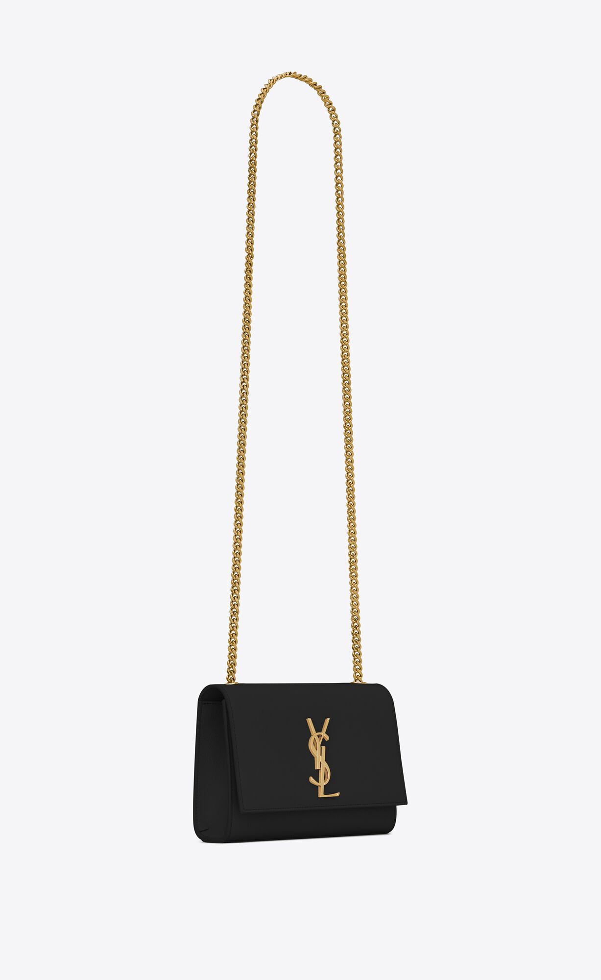 YSL Kate Small Chain Bag In Grain De Poudre Embossed Leather Black | 8627510-GQ