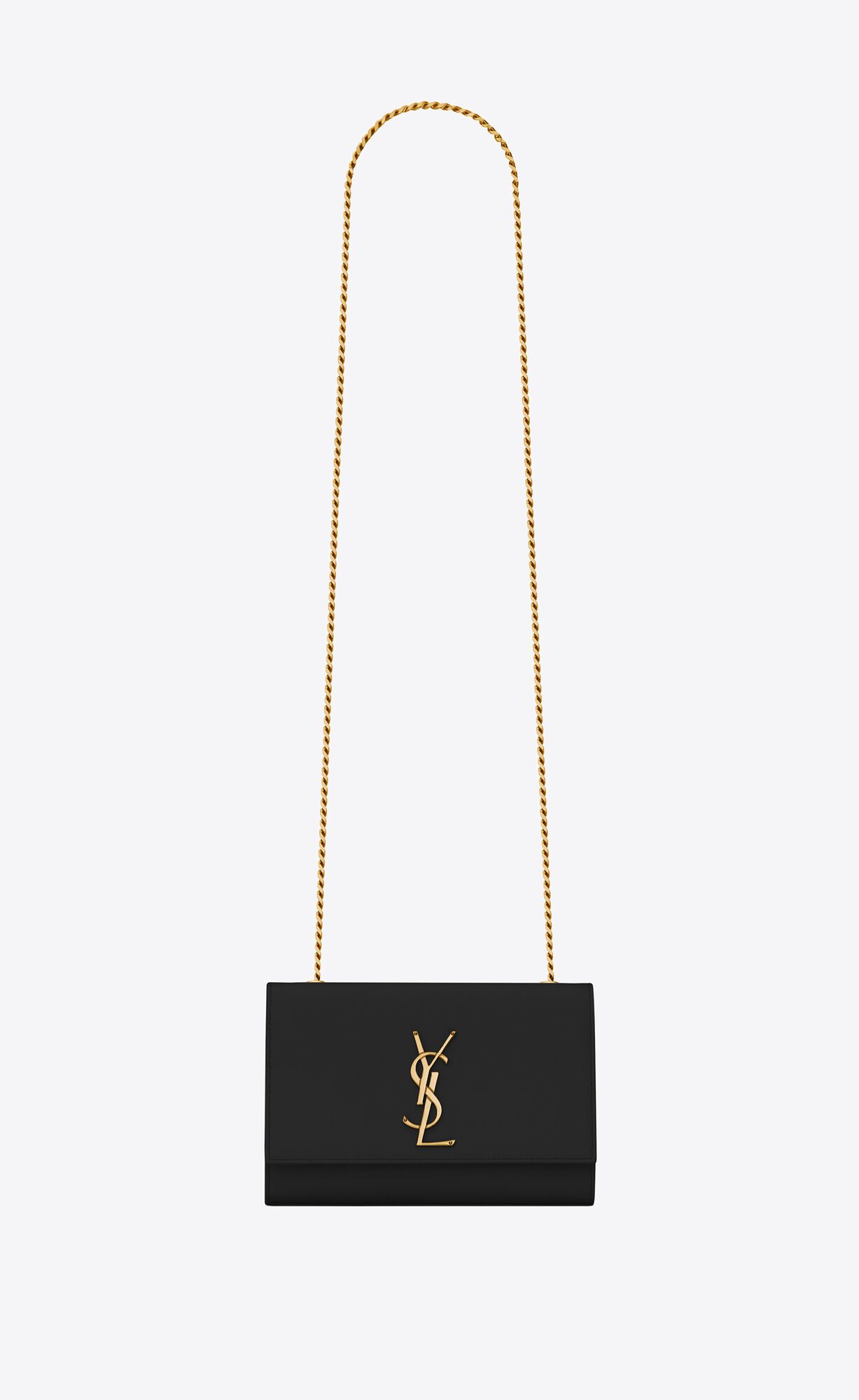 YSL Kate Small Chain Bag In Grain De Poudre Embossed Leather Black | 8627510-GQ