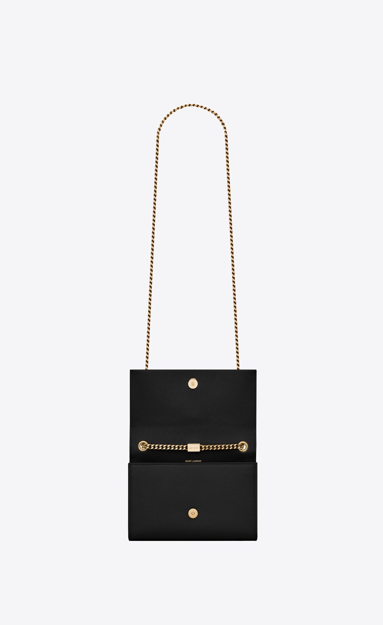 YSL Kate Small Chain Bag With Tassel In Grain De Poudre Embossed Leather Black | 3856270-GS