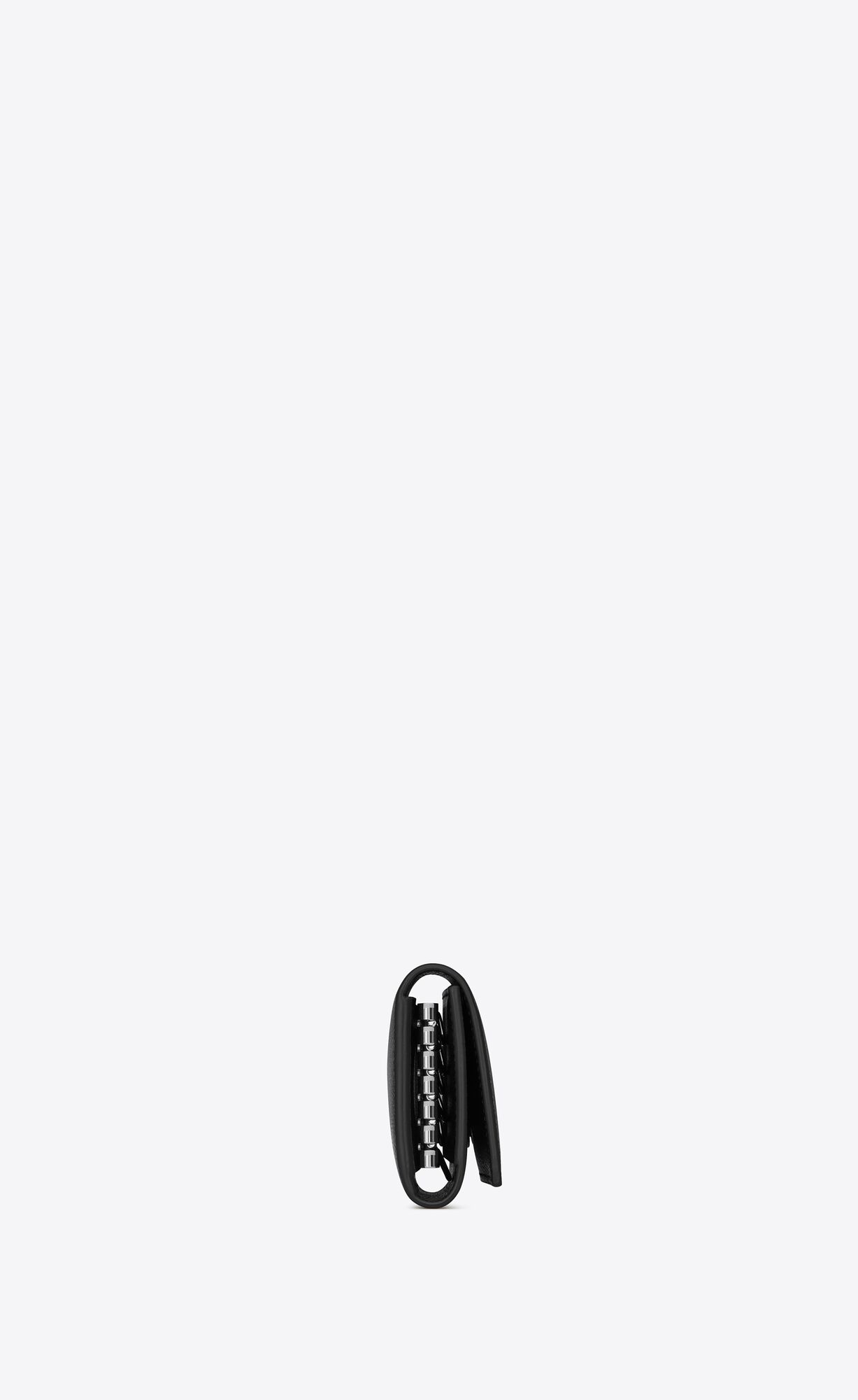 YSL Key Pouch In Grain De Poudre Embossed Leather Black | 0435896-HF